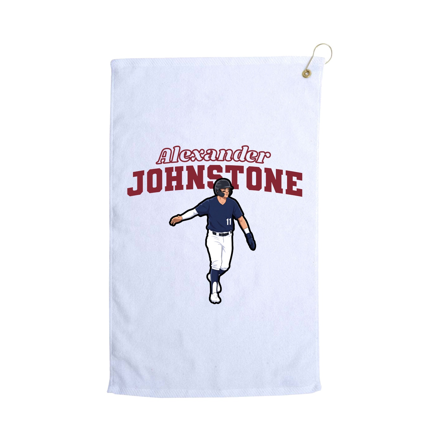 Golf Towel — Name Arch in White