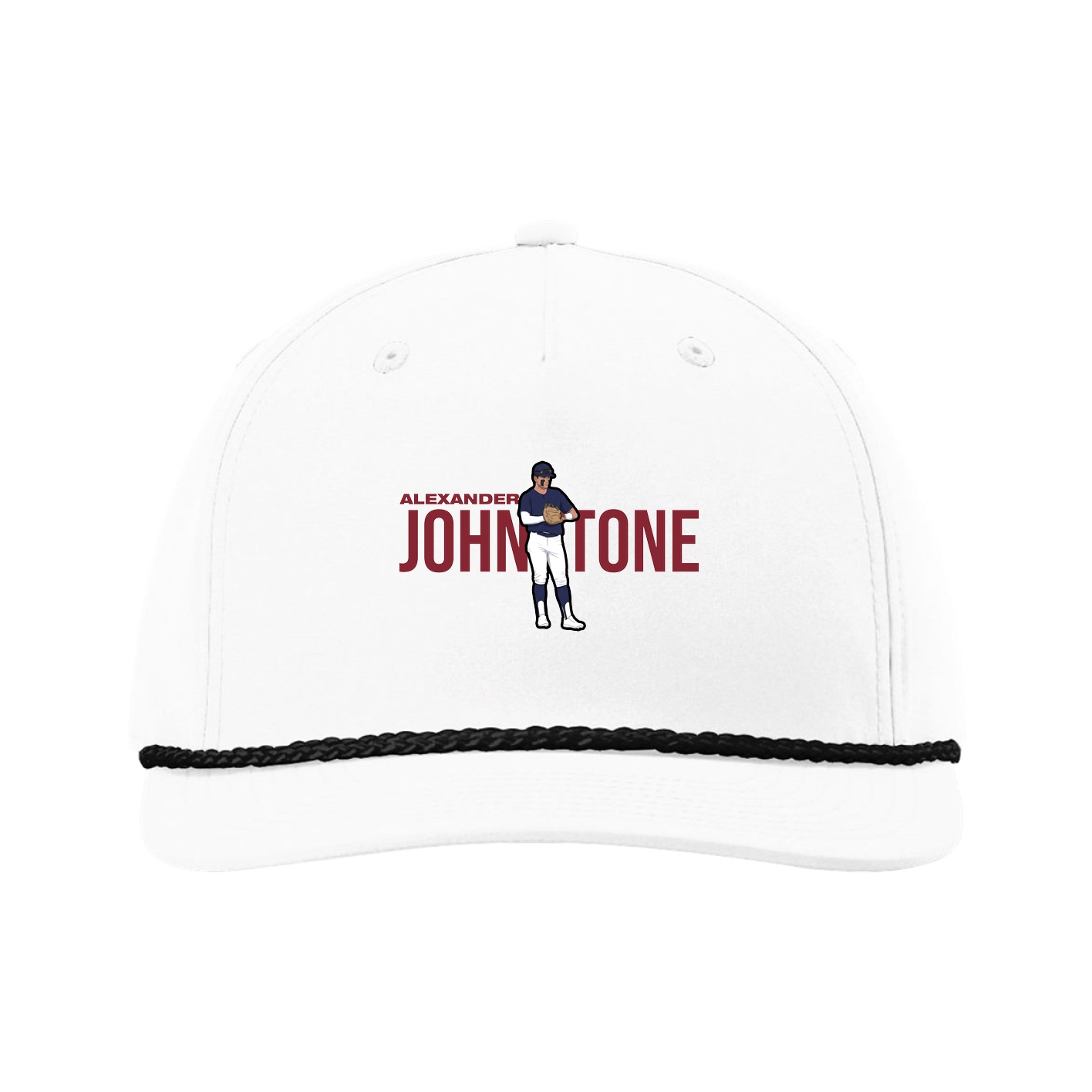 Five-Panel Classic Rope Cap — Player Name in White