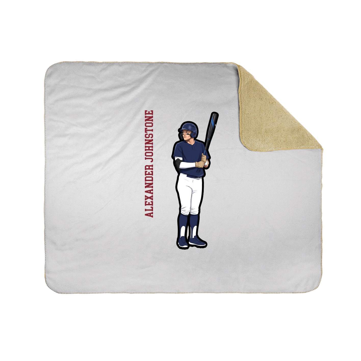 Throw Blanket — Name Vertical in White