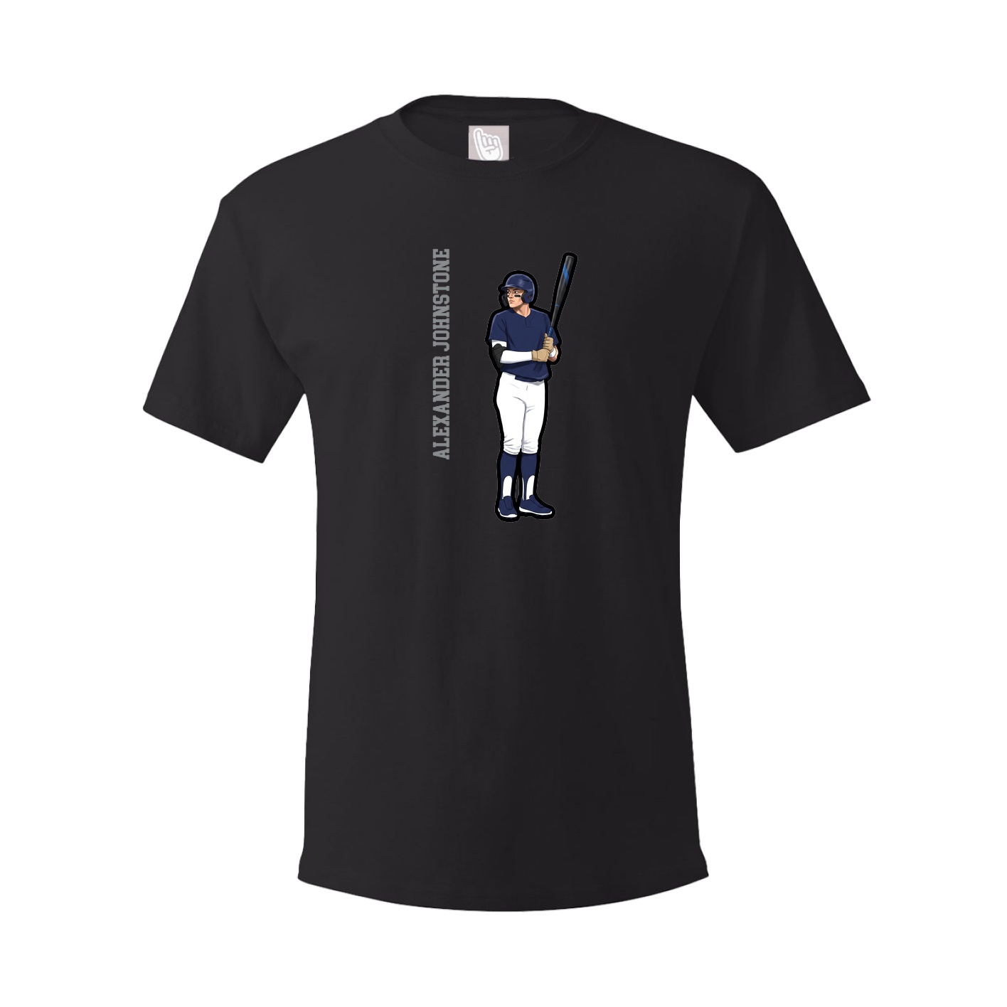 Youth Tee — Name Vertical in Black