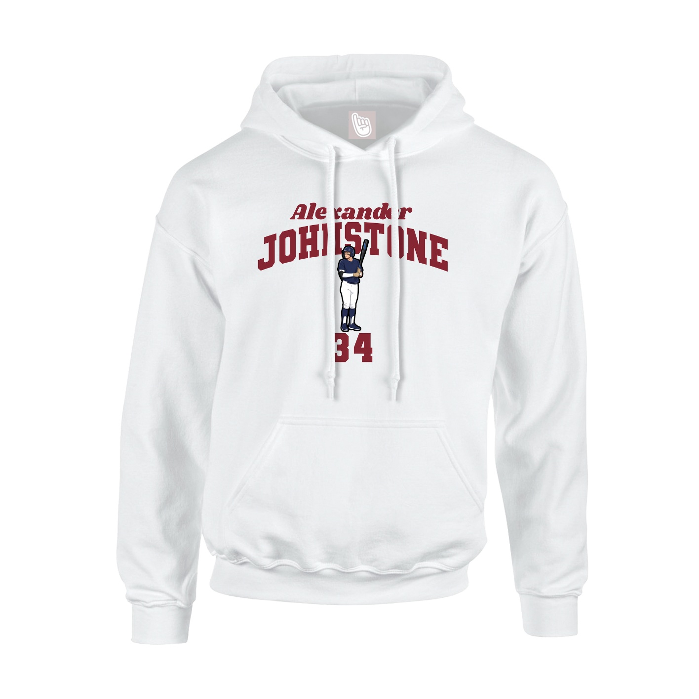 Youth Hoodie — Signature Arch in White