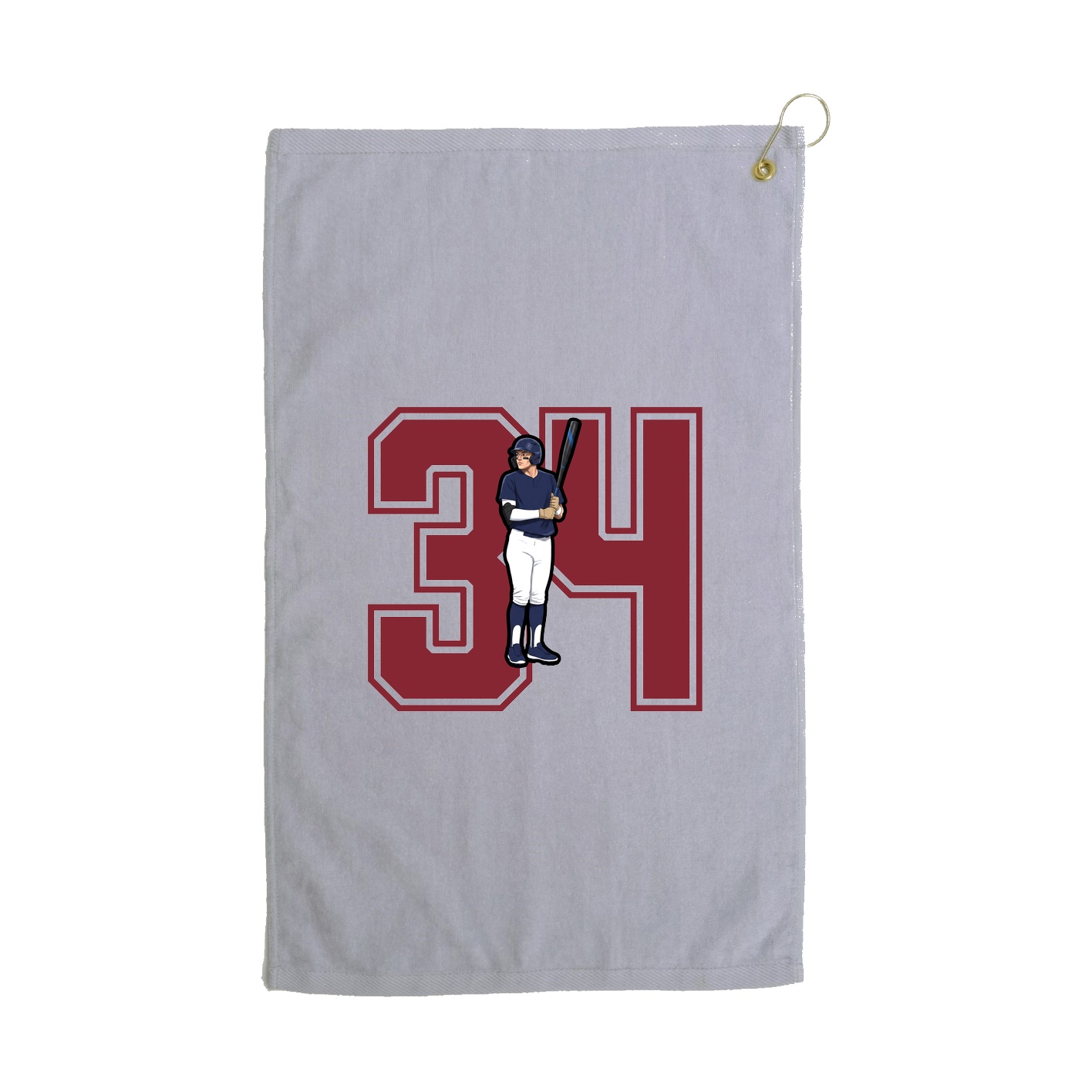 Golf Towel — Number in Grey