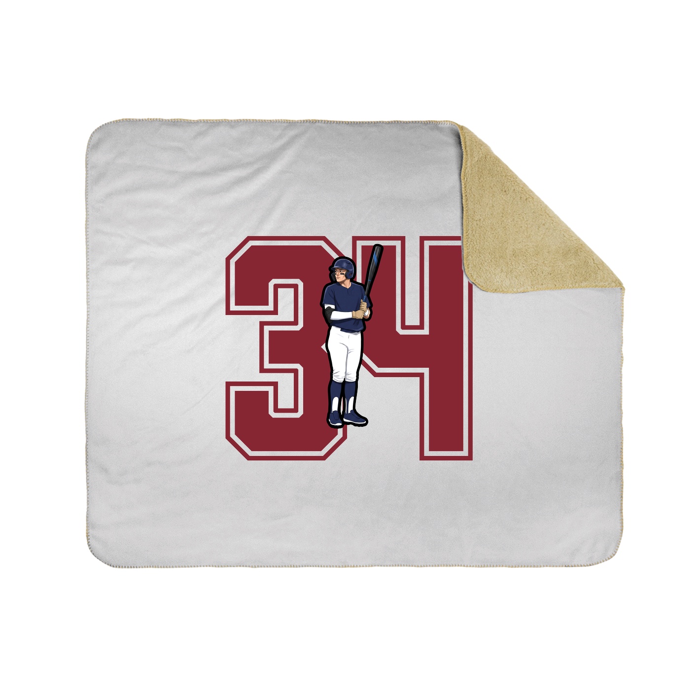 Throw Blanket — Number in White