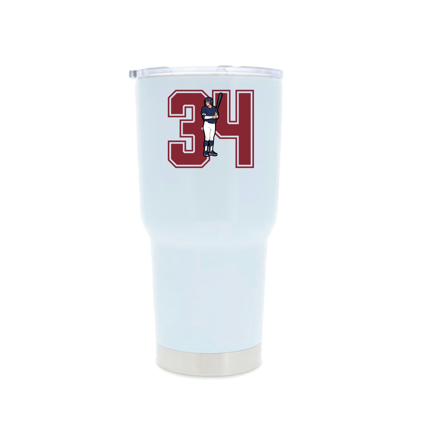 30oz Stainless Steel Tumbler — Number in White