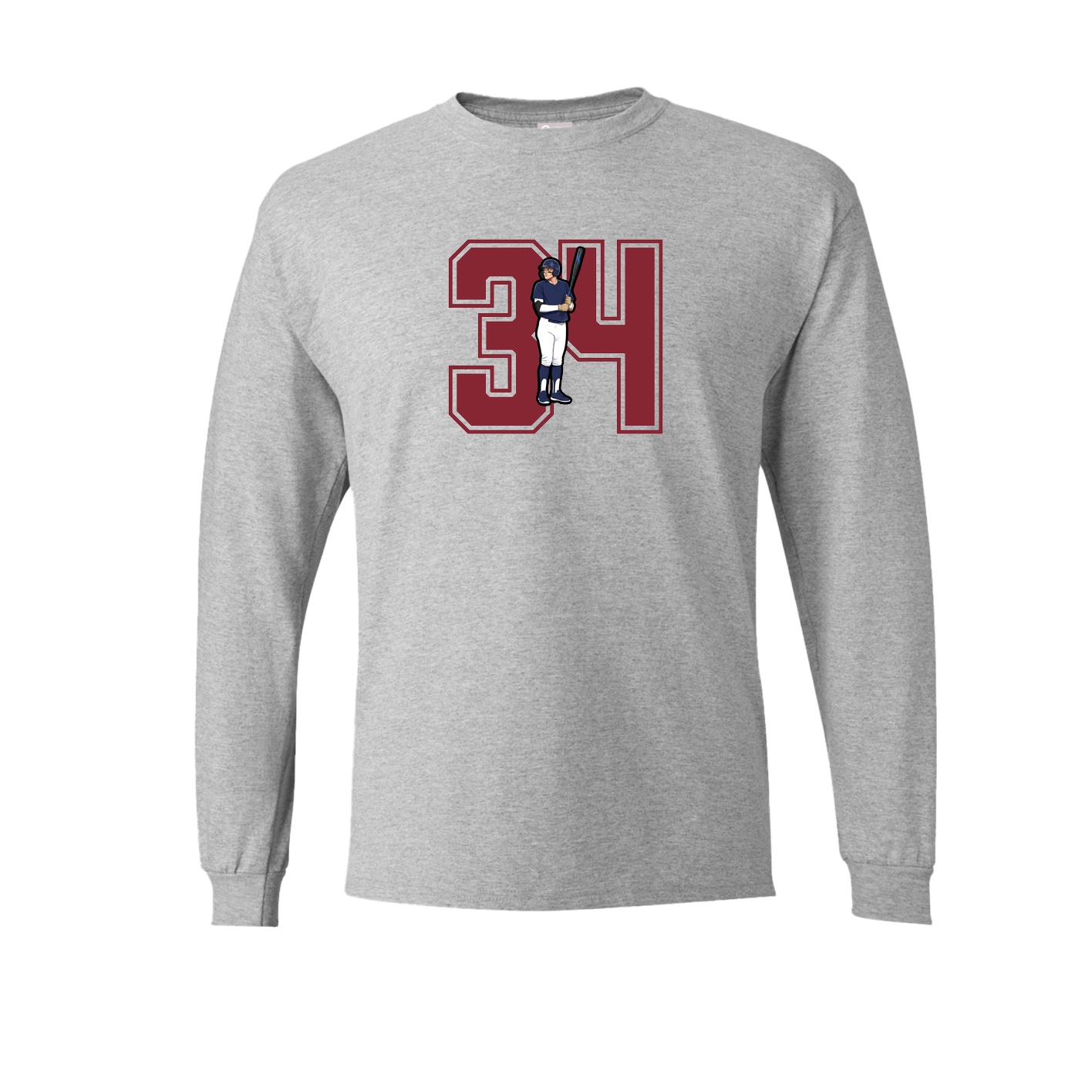 Long Sleeve Tee — Number in Grey
