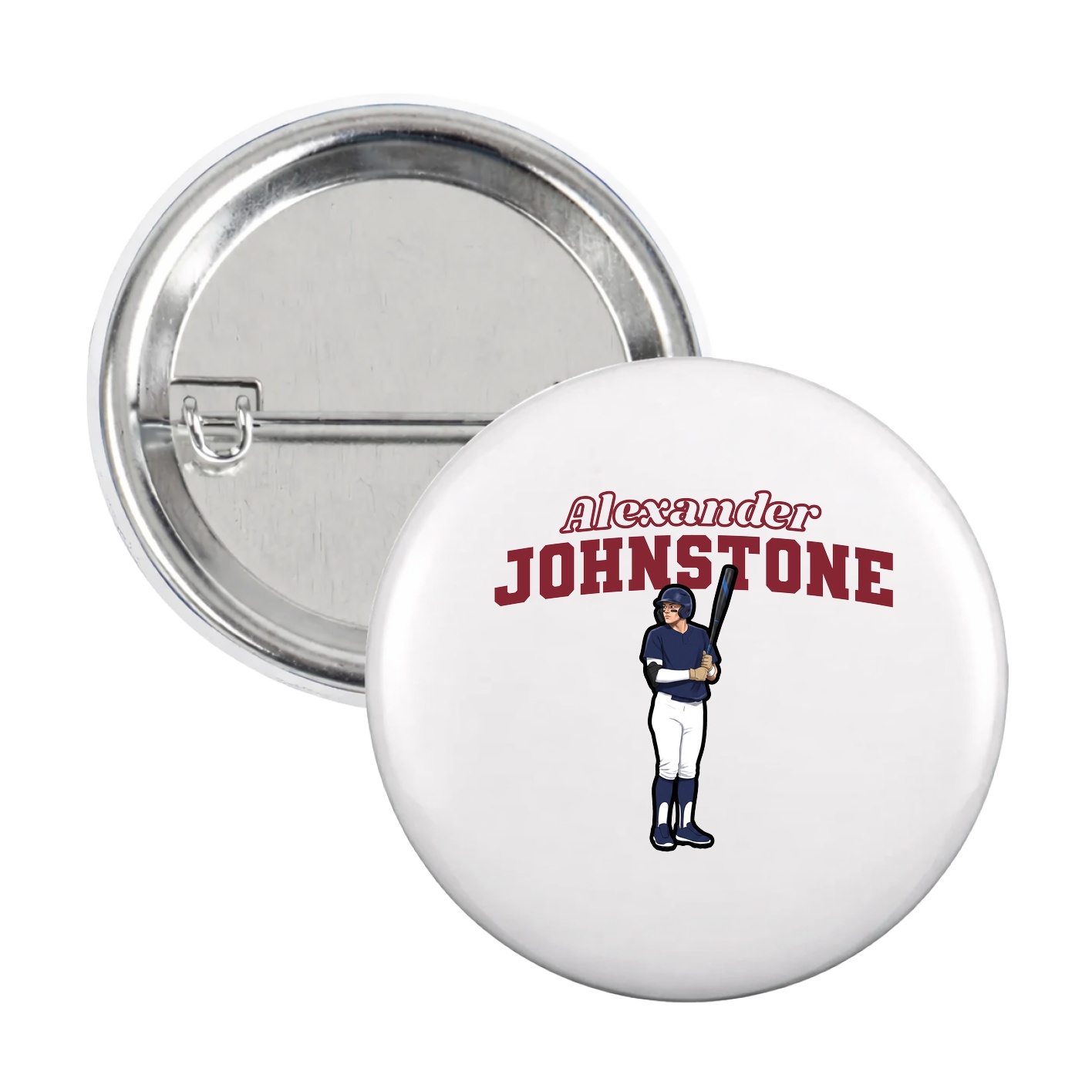 Game Day Button — Name Arch in White
