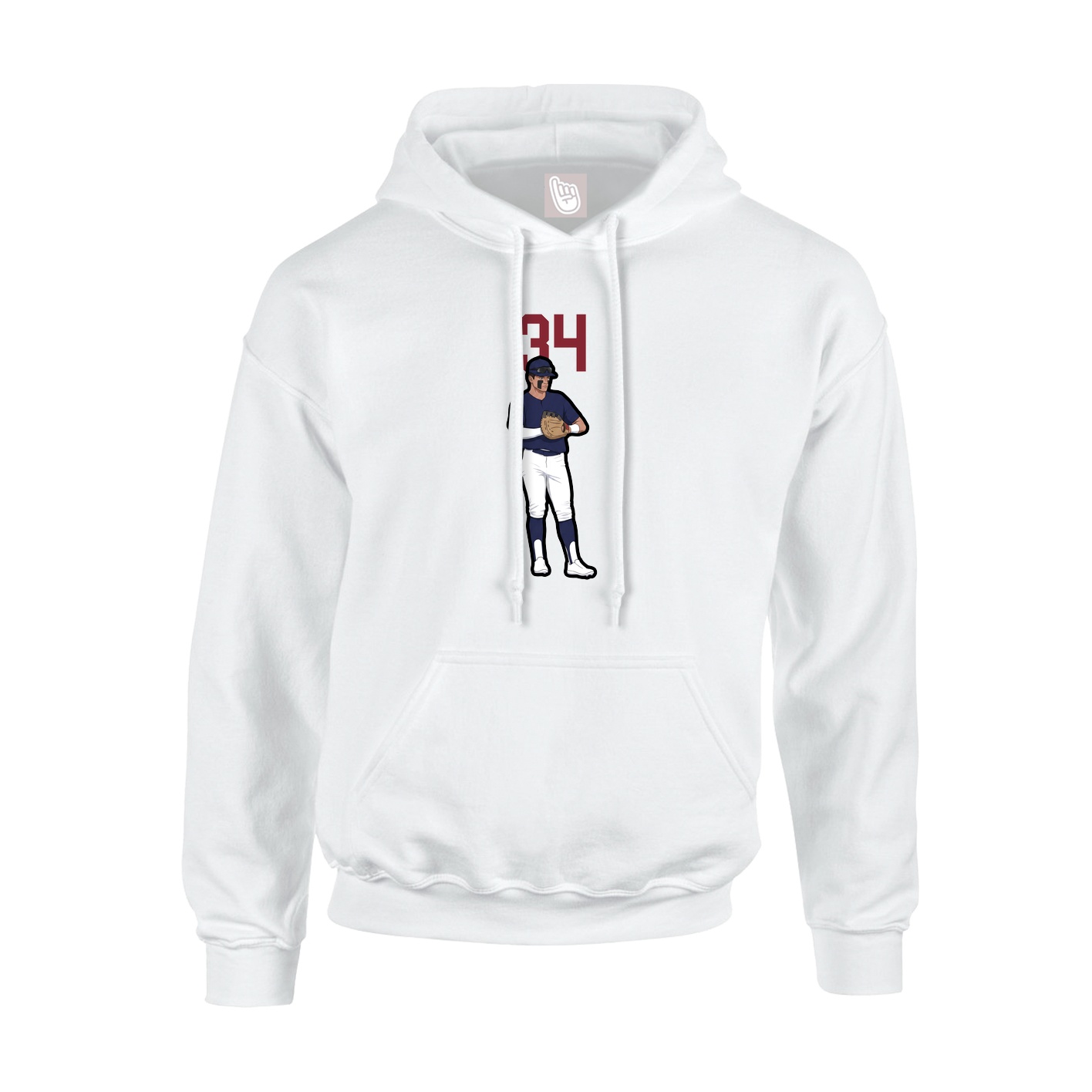 Hoodie — Number Top in White