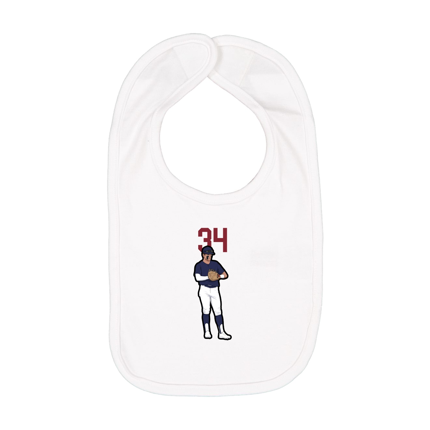Infant Bib — Number Top in White