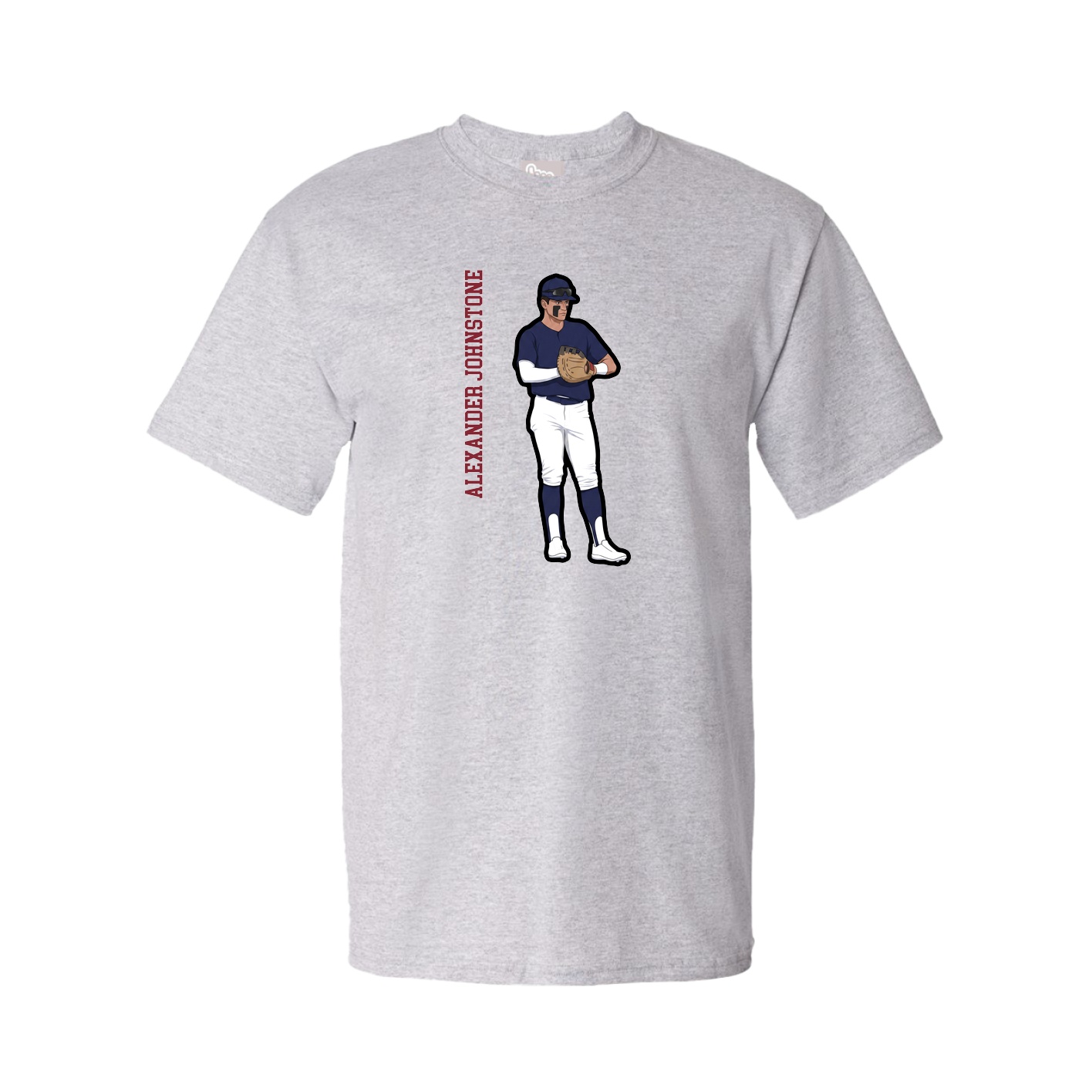 Tee — Name Vertical in Grey
