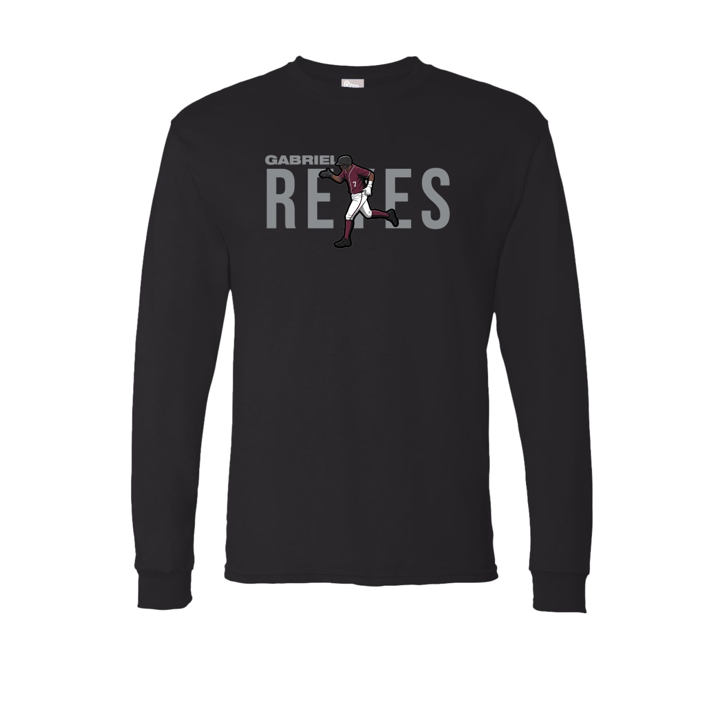 Long Sleeve Tee — Player Name in Black