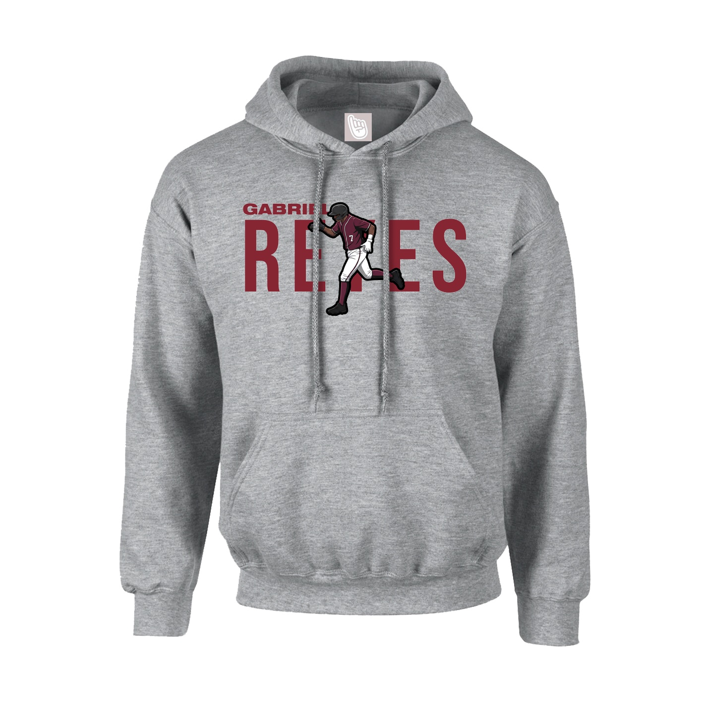 Hoodie — Player Name in Grey