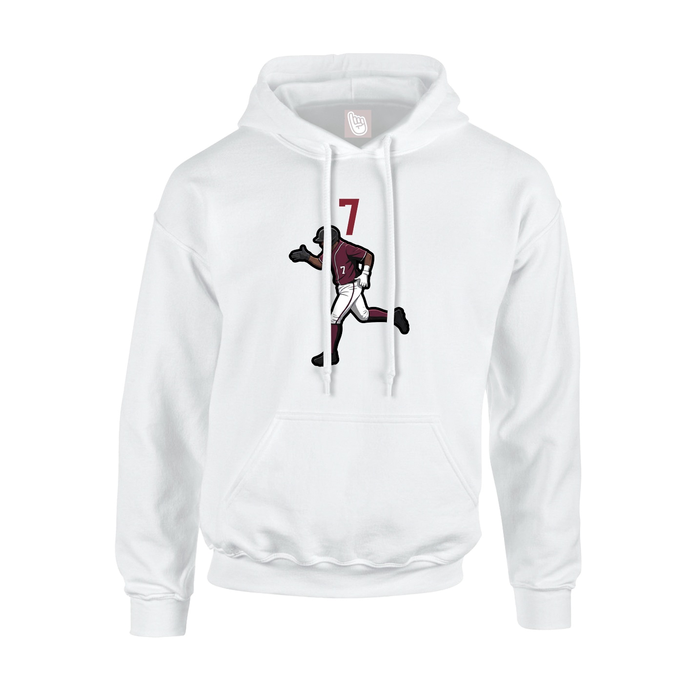 Youth Hoodie — Number Top in White