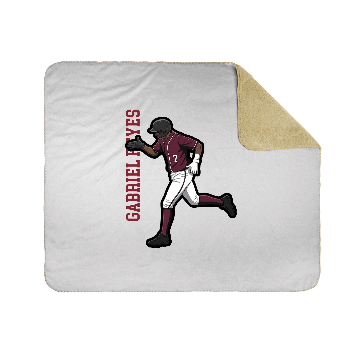 Throw Blanket — Name Vertical in White