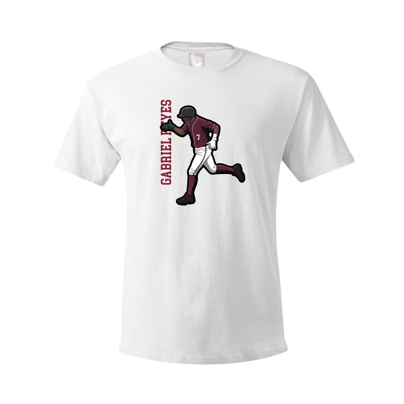 Youth Tee — Name Vertical in White