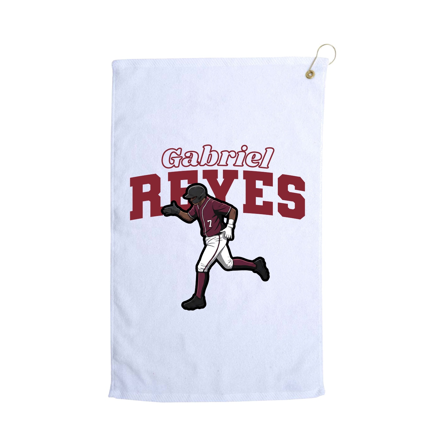 Golf Towel — Name Arch in White