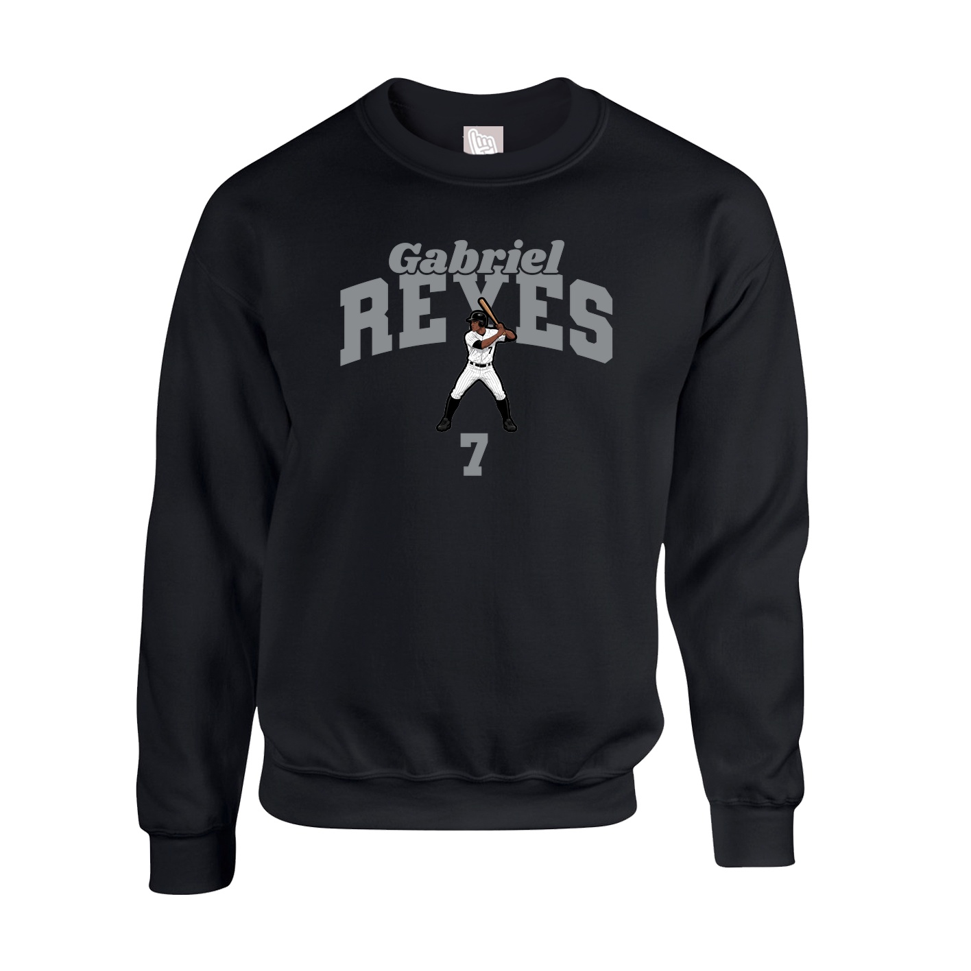 Fleece Crew — Signature Arch in Black