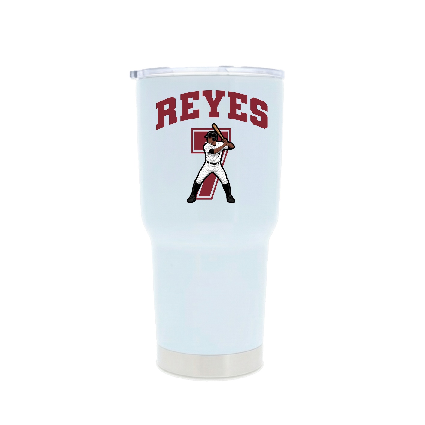 30oz Stainless Steel Tumbler — Number in White