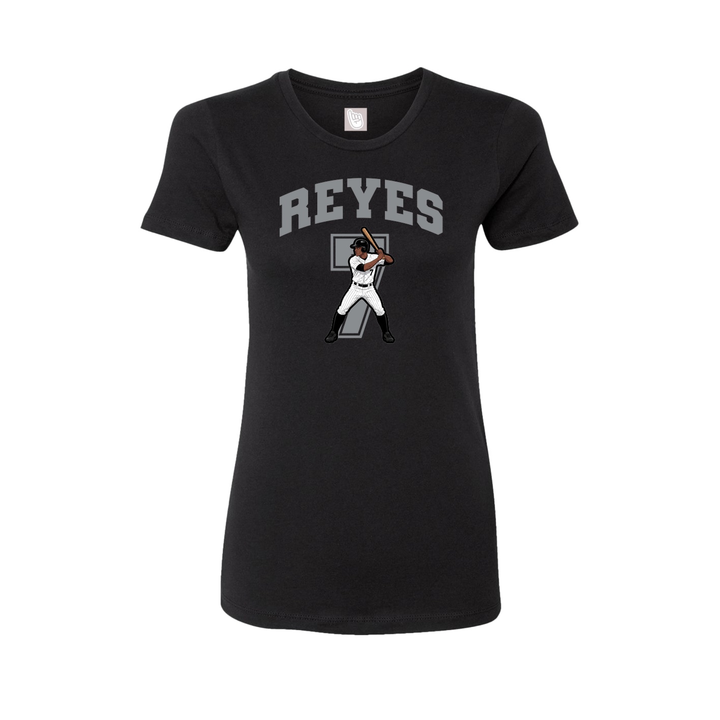 Fitted Women's Tee — Number in Black