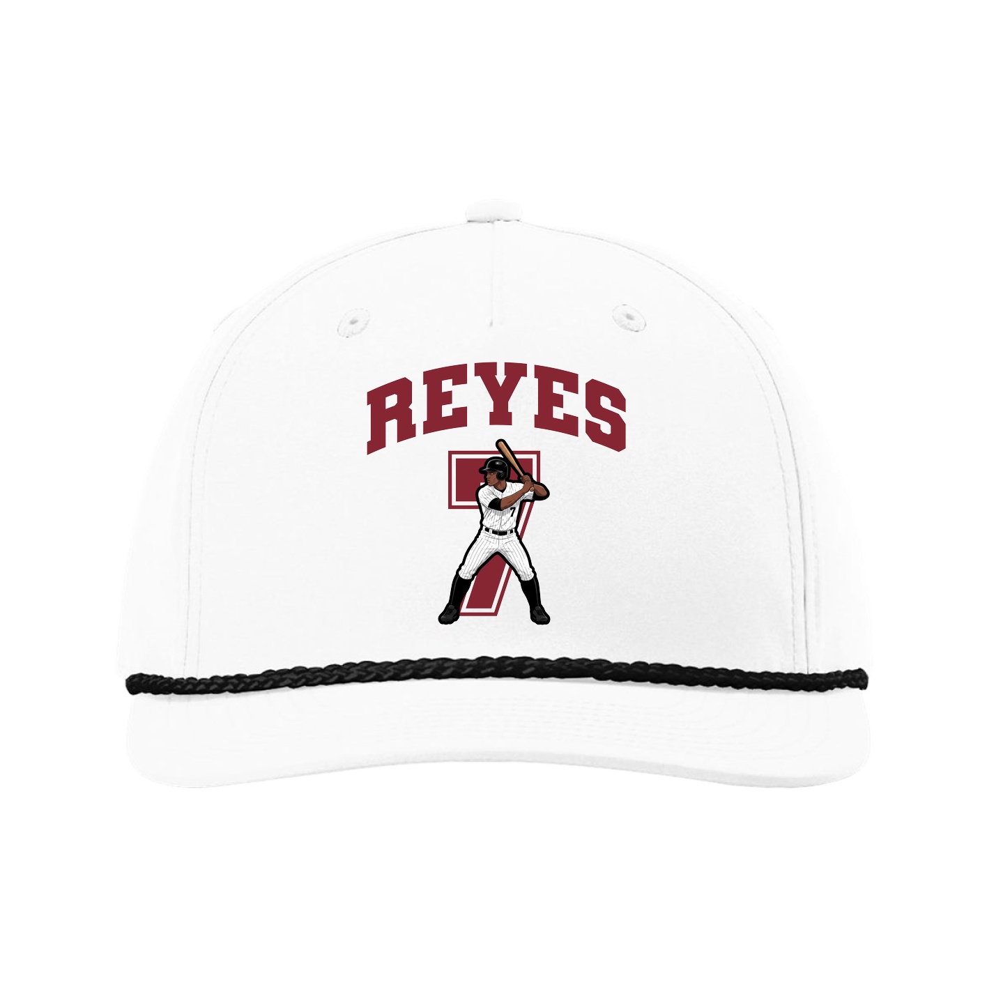 Five-Panel Classic Rope Cap — Number in White