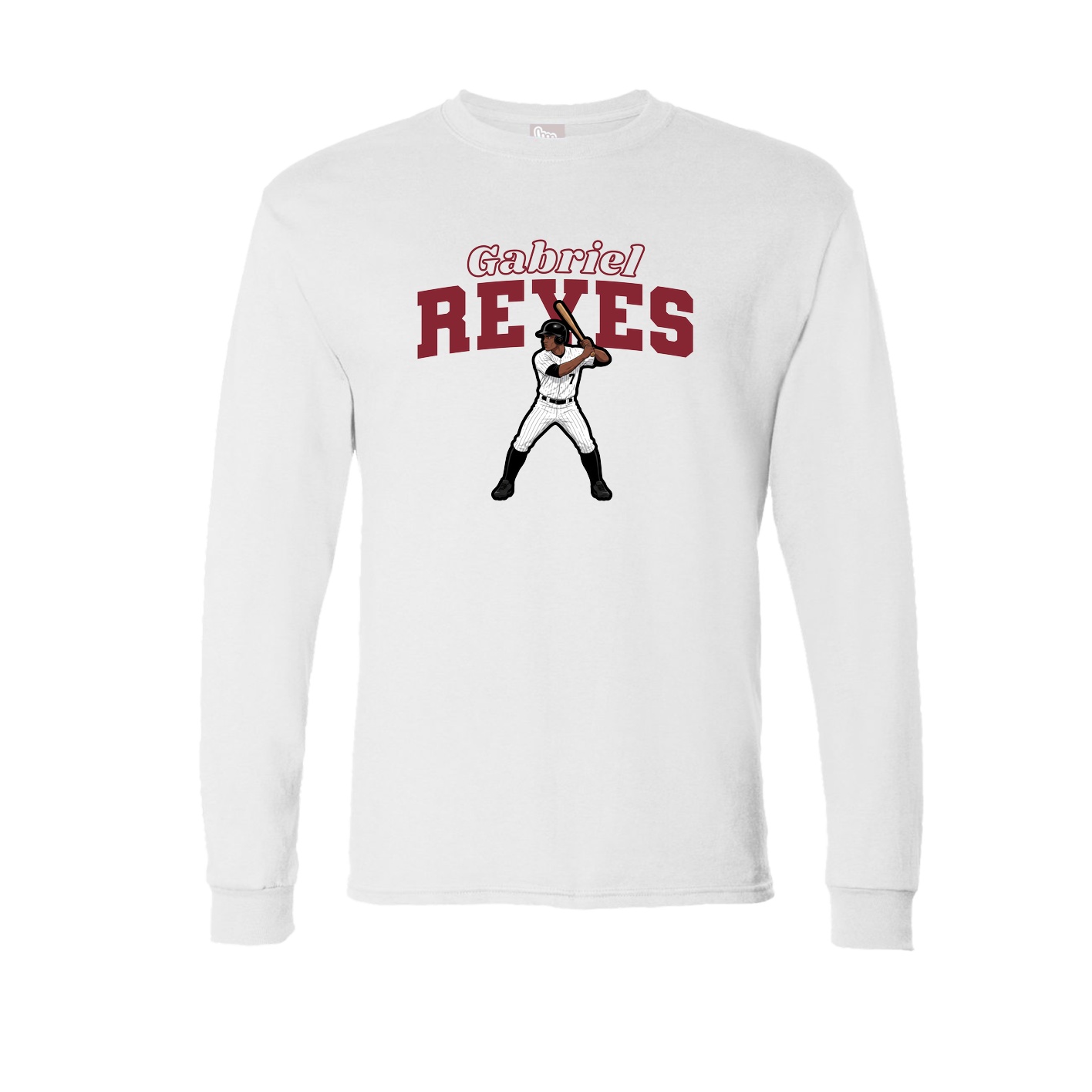 Long Sleeve Tee — Name Arch in White