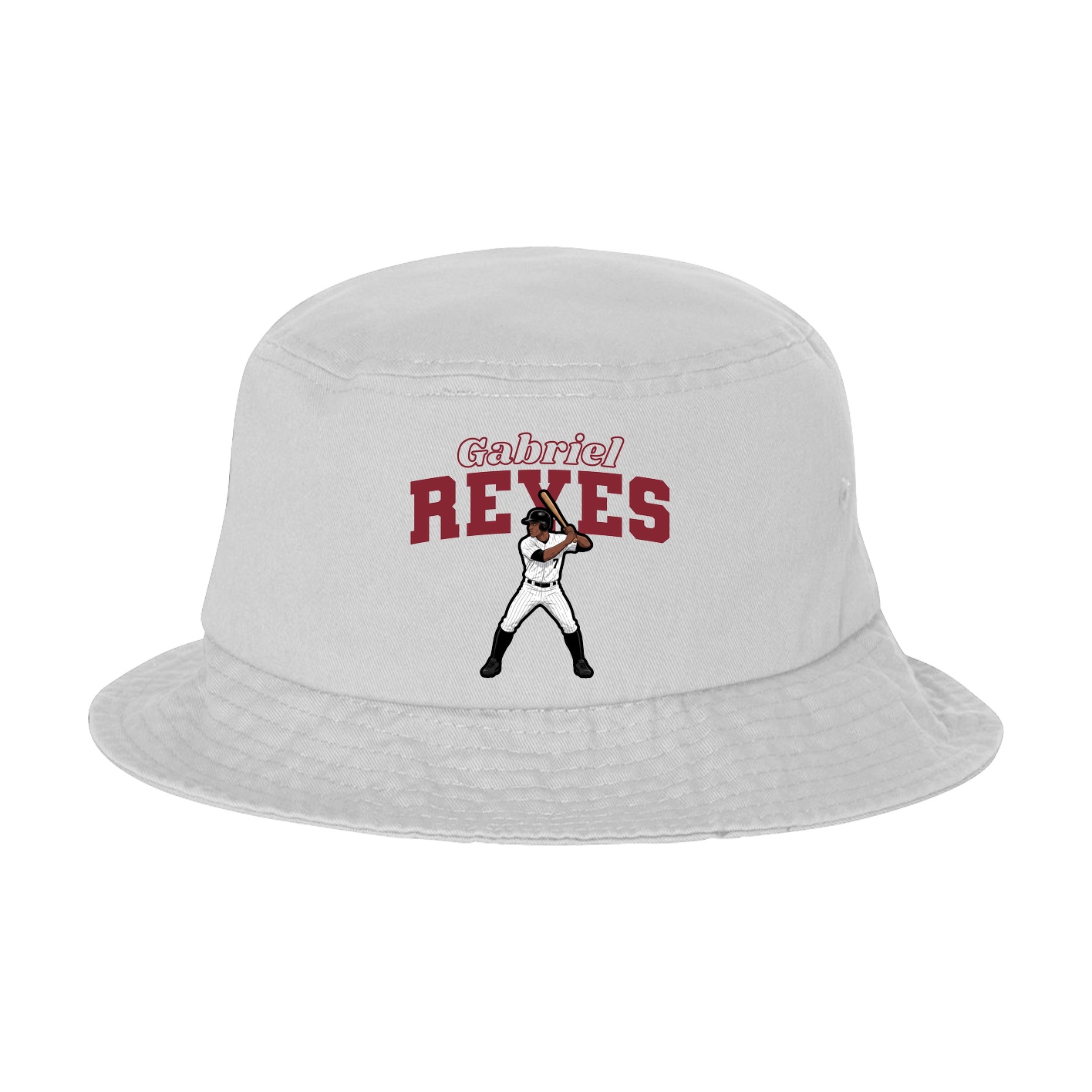 Bucket Cap — Name Arch in White