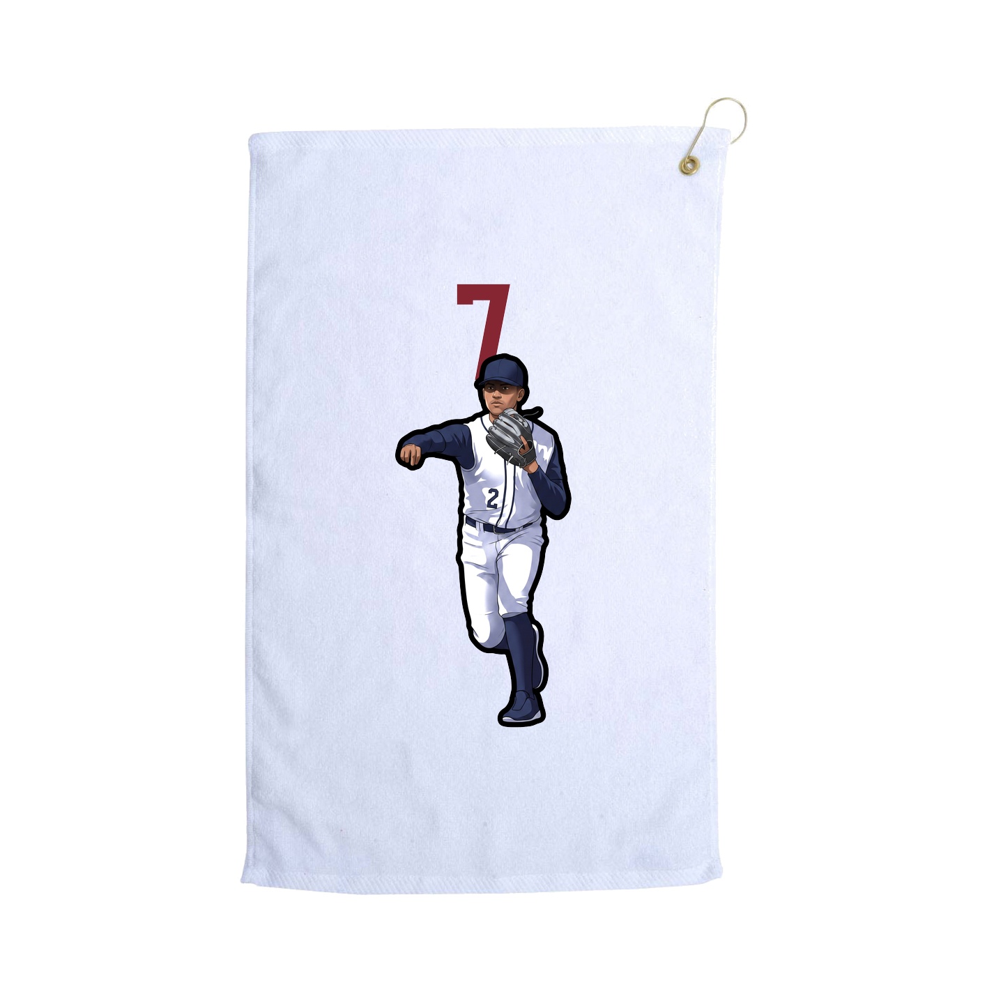 Golf Towel — Number Top in White