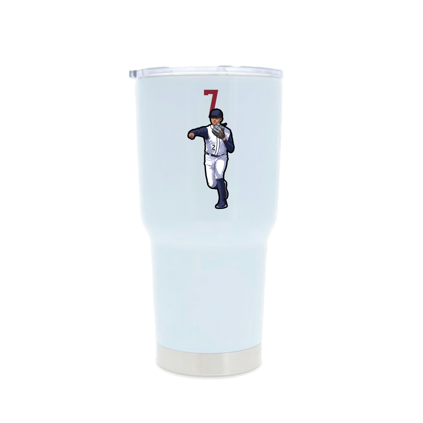 30oz Stainless Steel Tumbler — Number Top in White