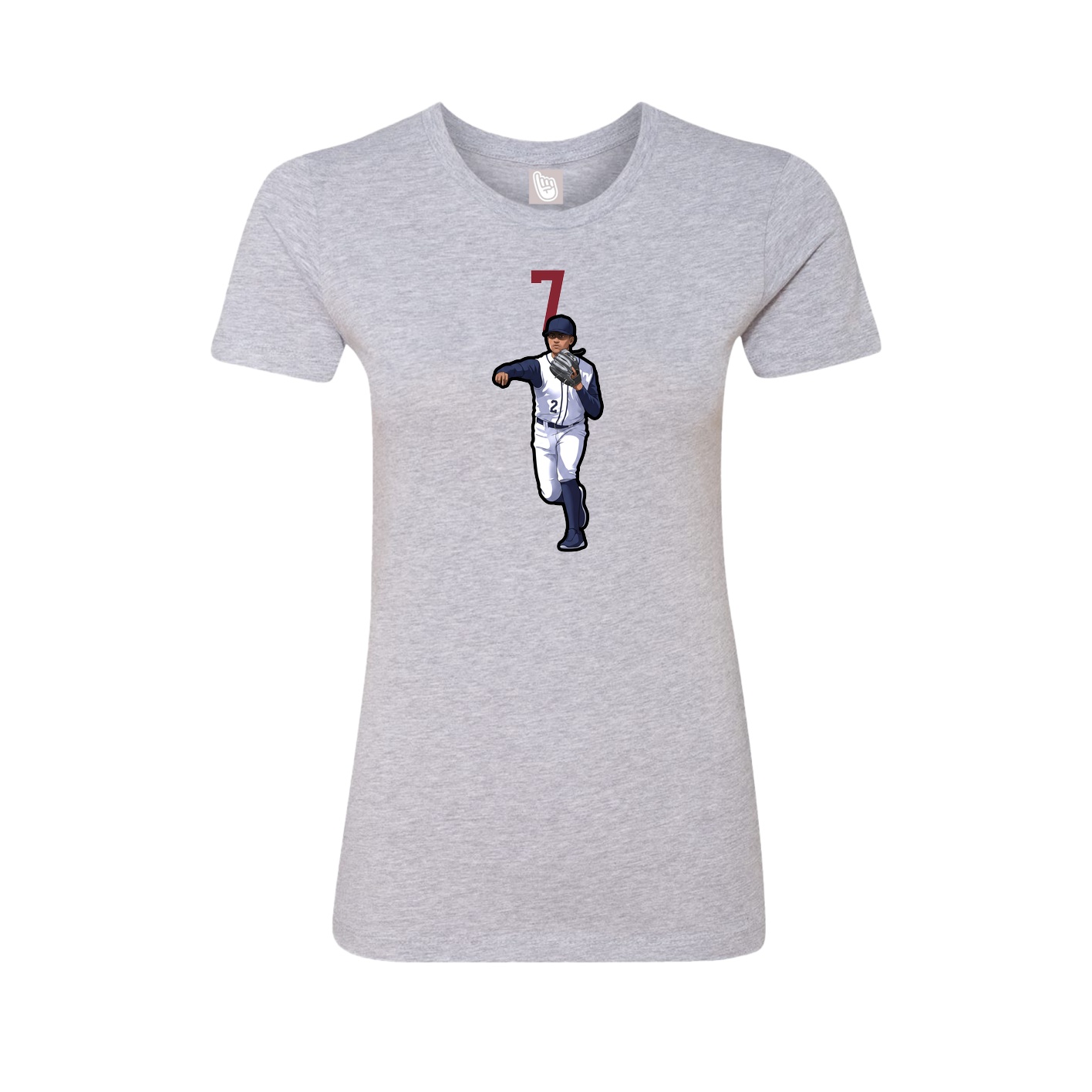 Womens Tee — Number Top in Grey