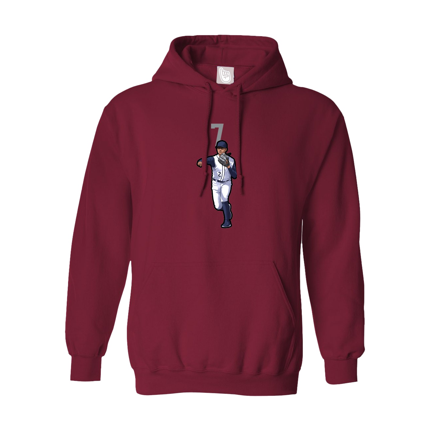 Hoodie — Number Top in Cardinal