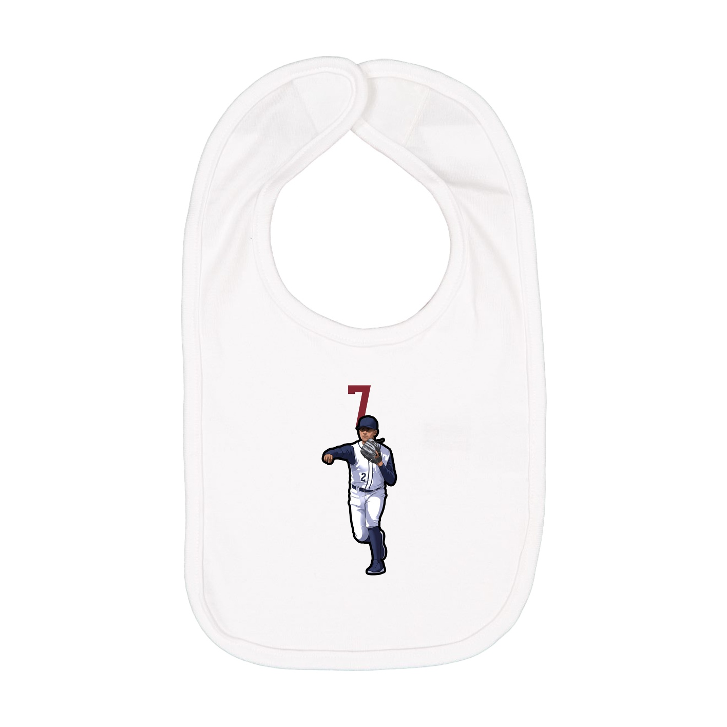 Infant Bib — Number Top in White