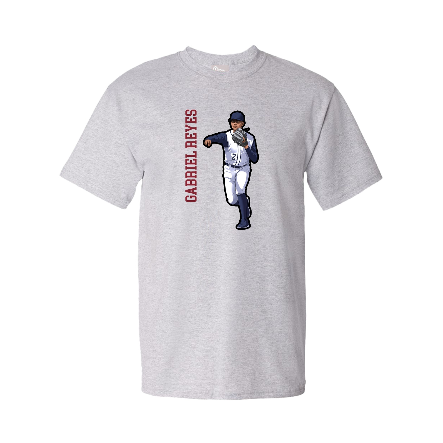 Youth Tee — Name Vertical in Grey