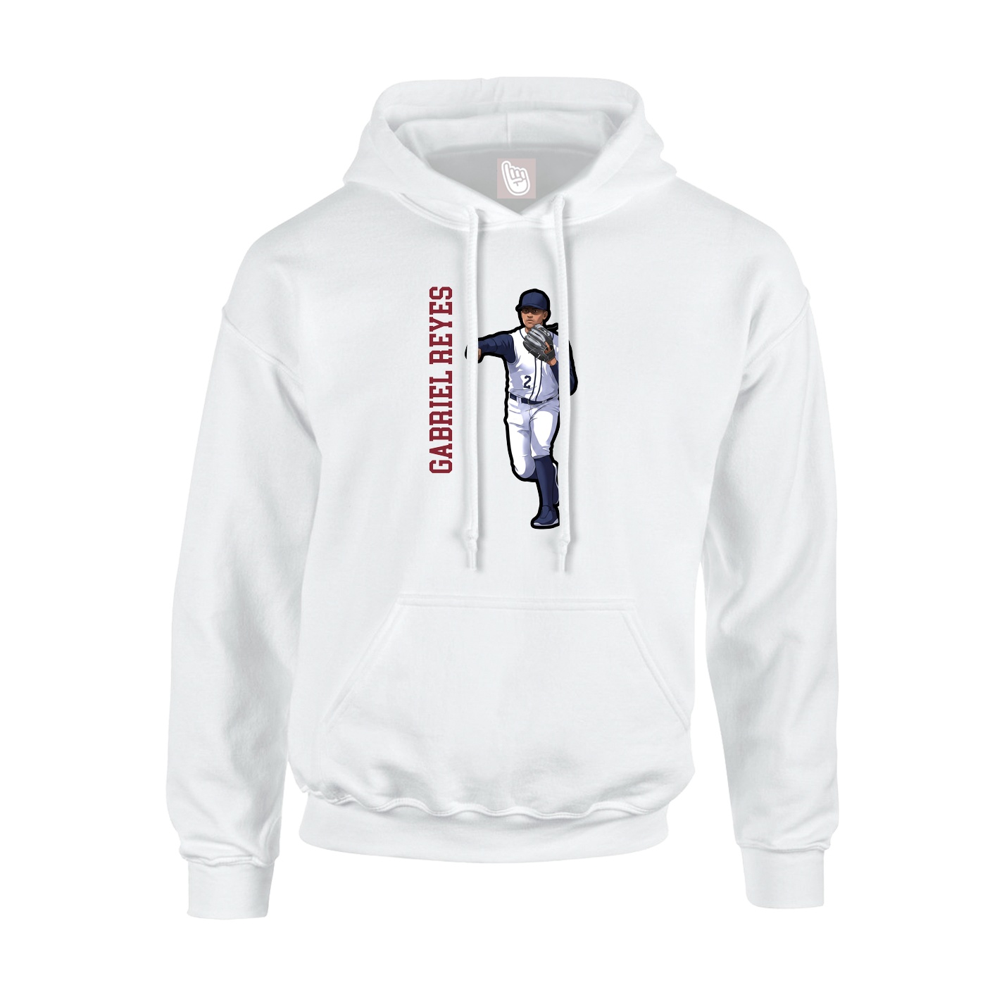 Hoodie — Name Vertical in White
