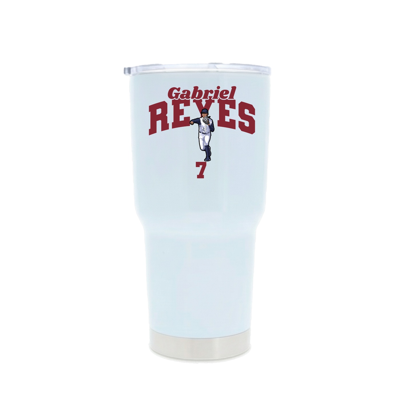 30oz Stainless Steel Tumbler — Signature Arch in White
