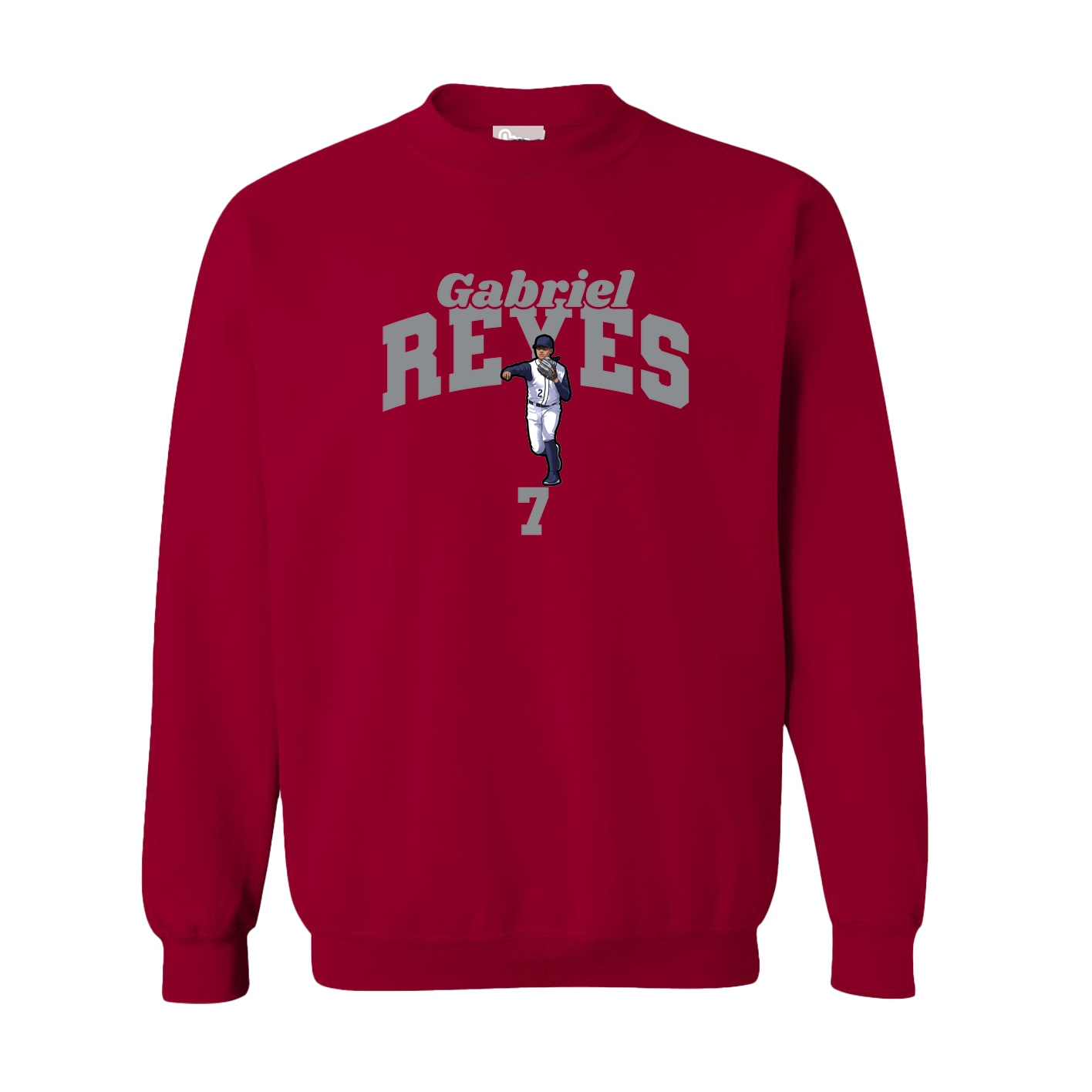 Fleece Crew — Signature Arch in Cardinal