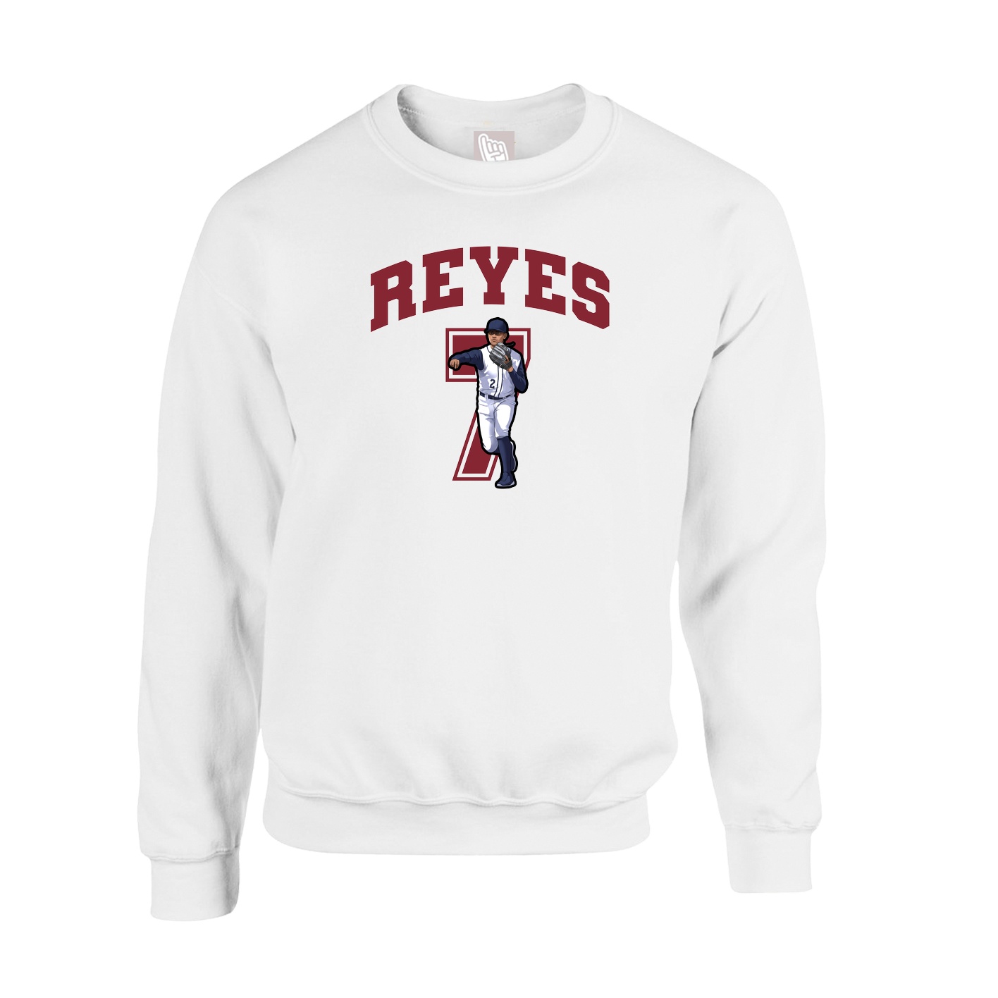 Fleece Crew — Number in White