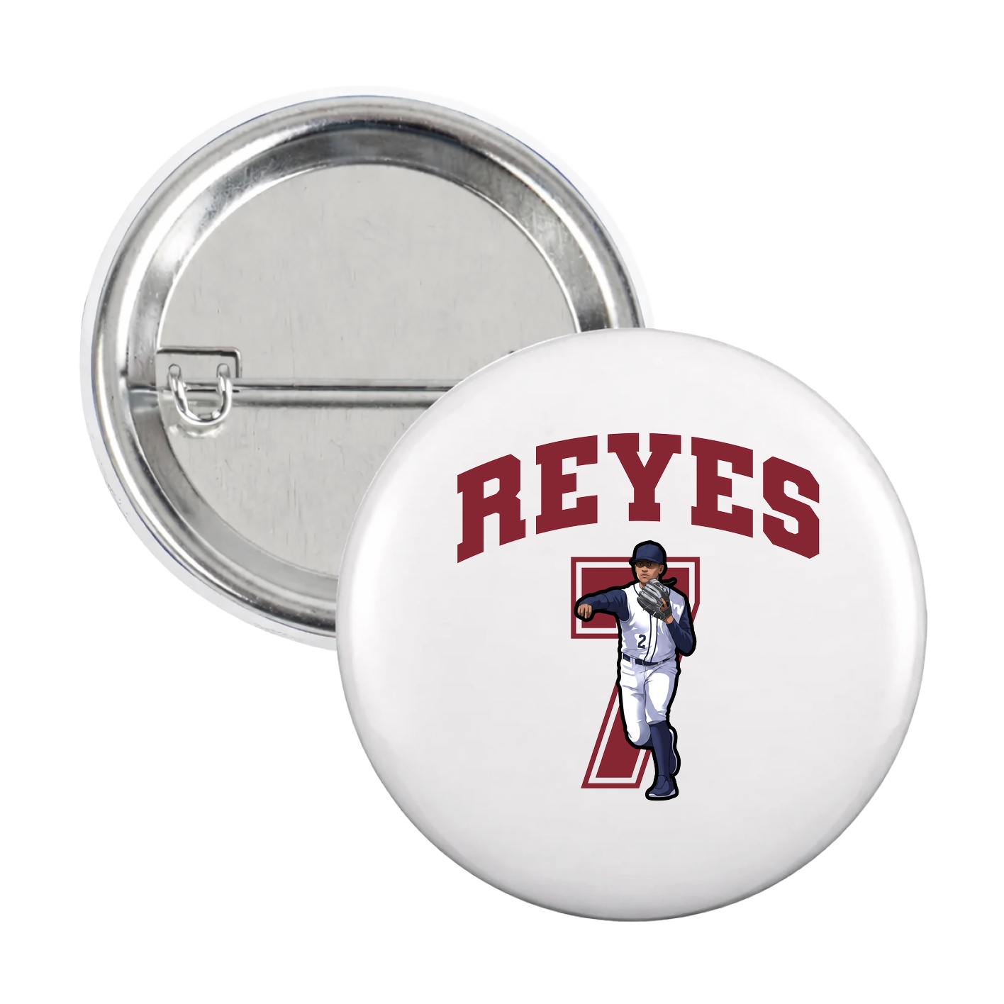 Game Day Button — Number in White