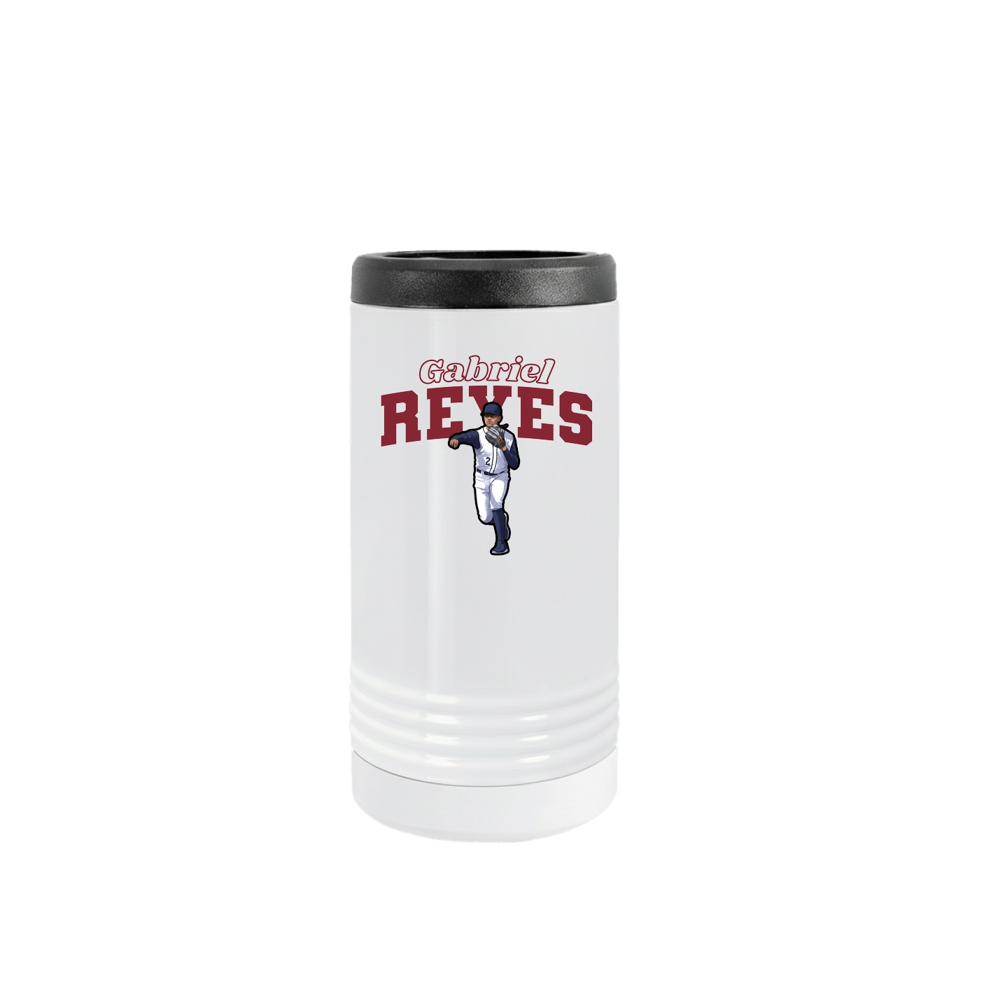 Slim Beverage Holder — Name Arch in White