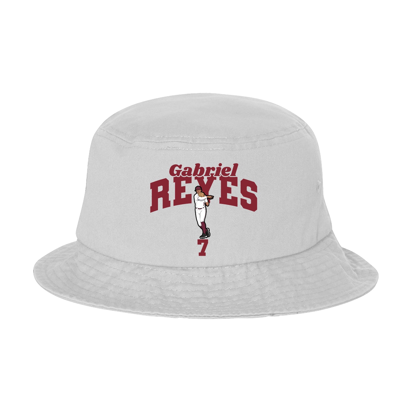 Bucket Cap — Signature Arch in White