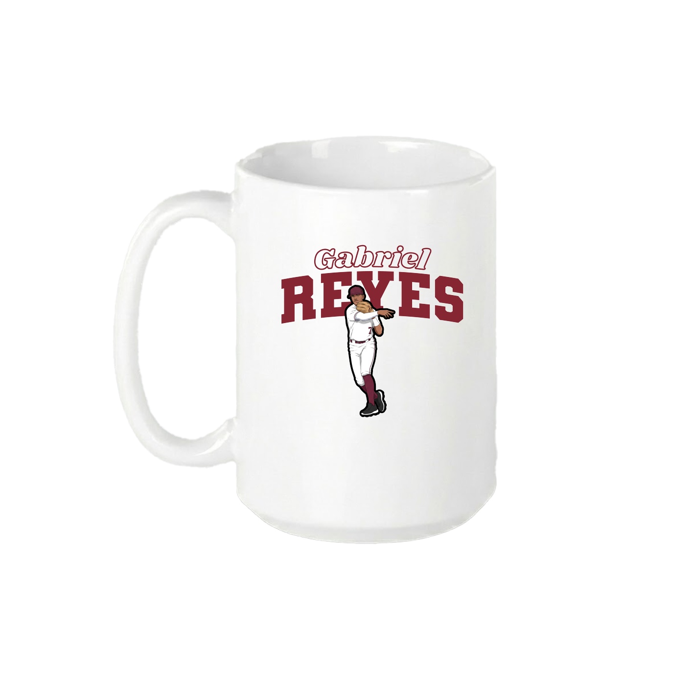 15oz Coffee Mug — Name Arch in White