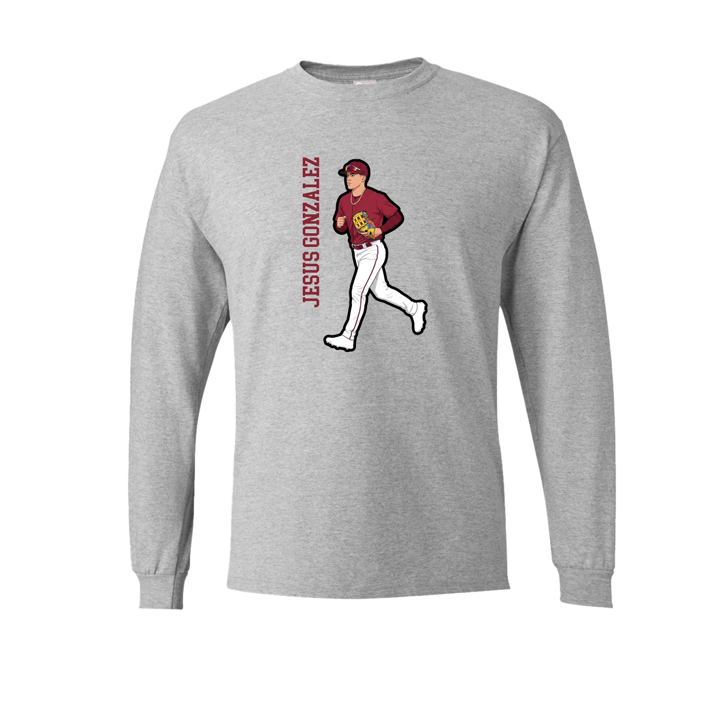 Long Sleeve Tee — Name Vertical in Grey