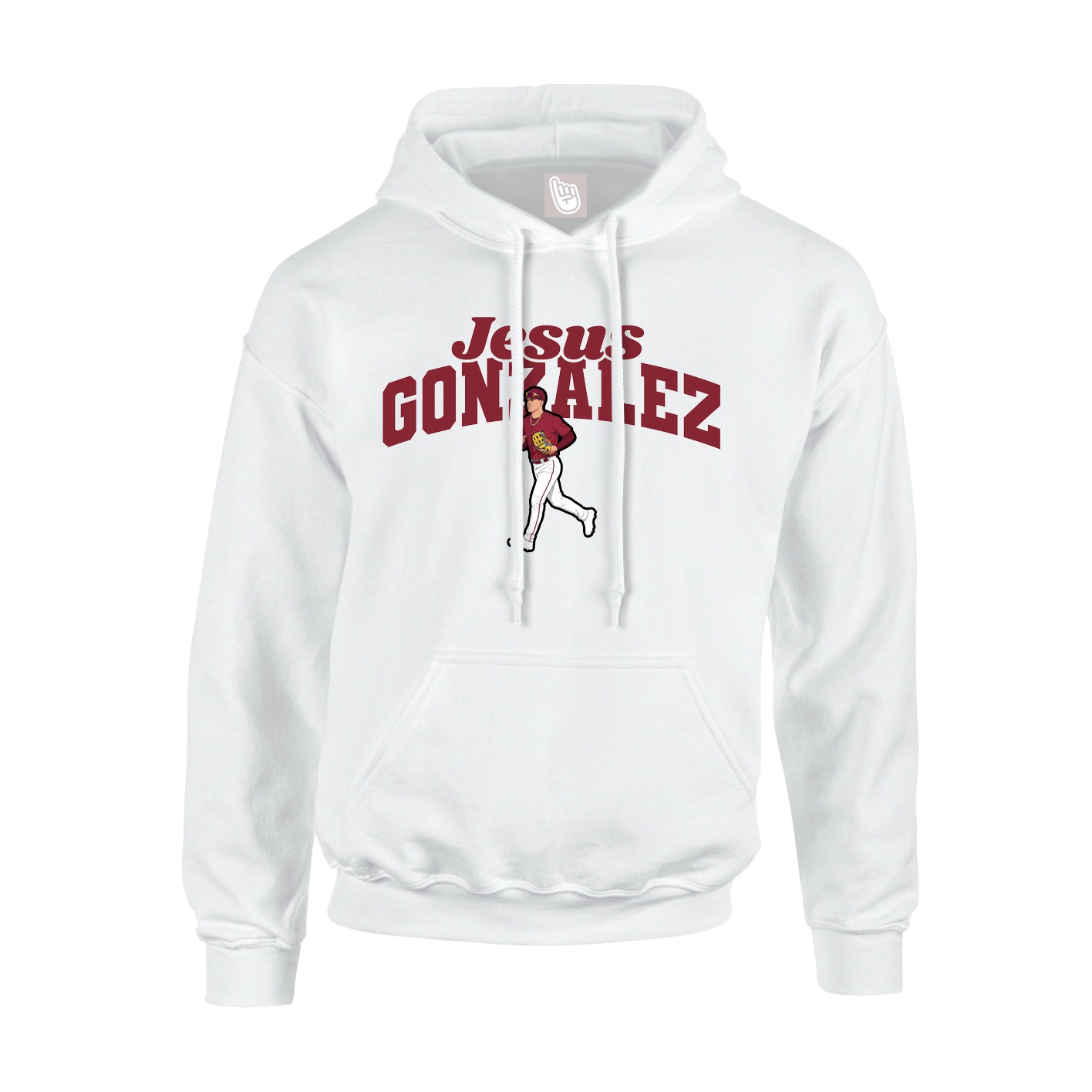 Youth Hoodie — Signature Arch in White