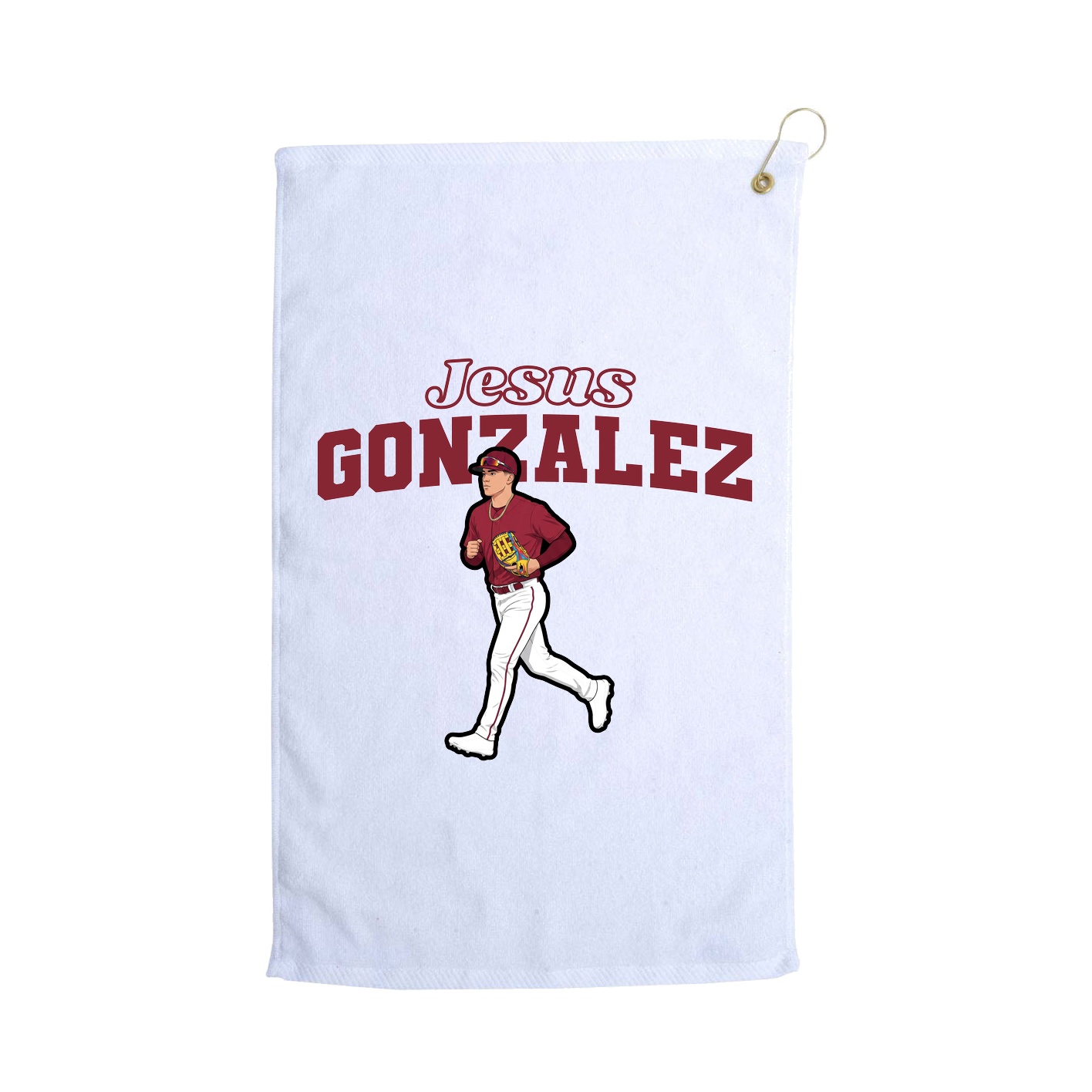 Golf Towel — Name Arch in White