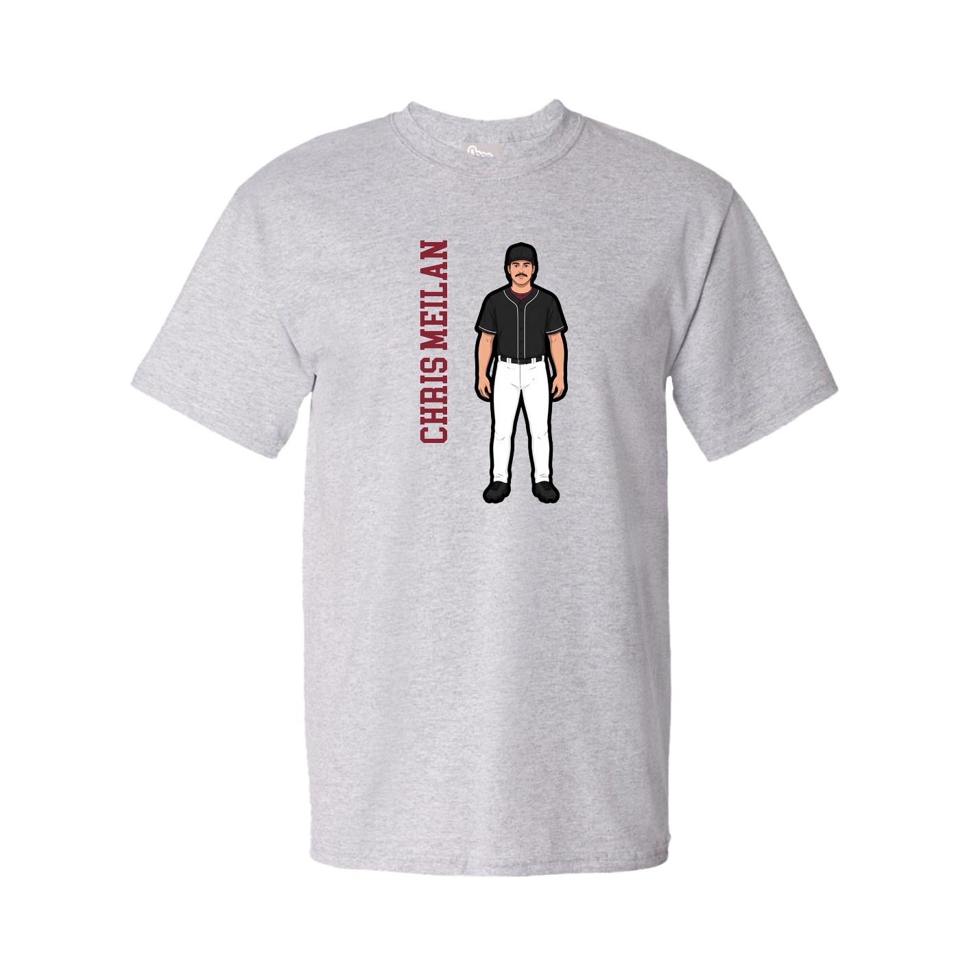 Youth Tee — Name Vertical in Grey