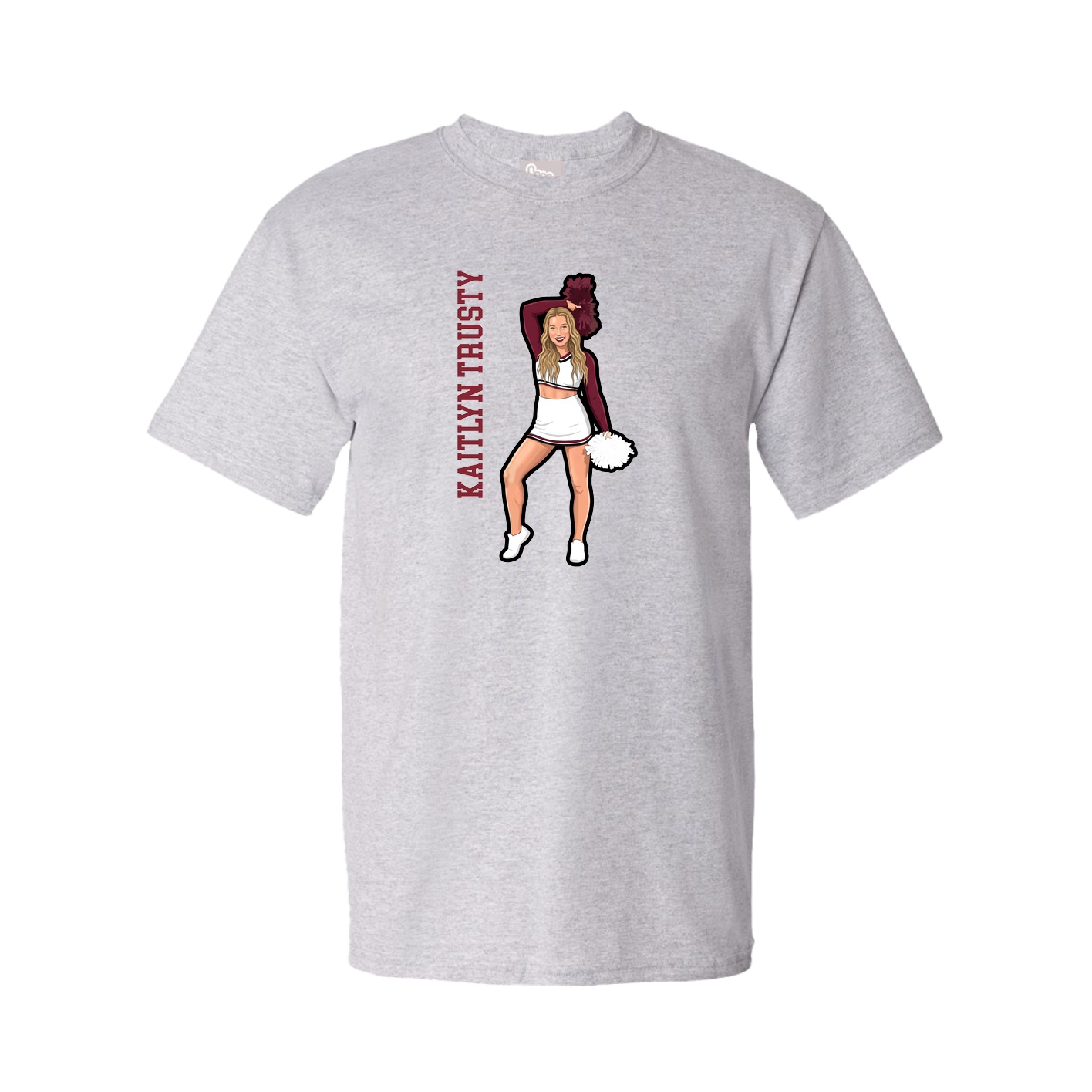 Youth Tee — Name Vertical in Grey