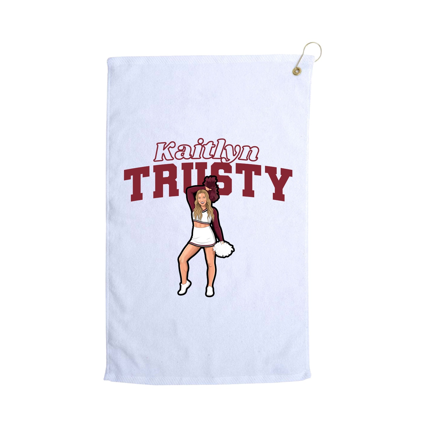 Golf Towel — Name Arch in White