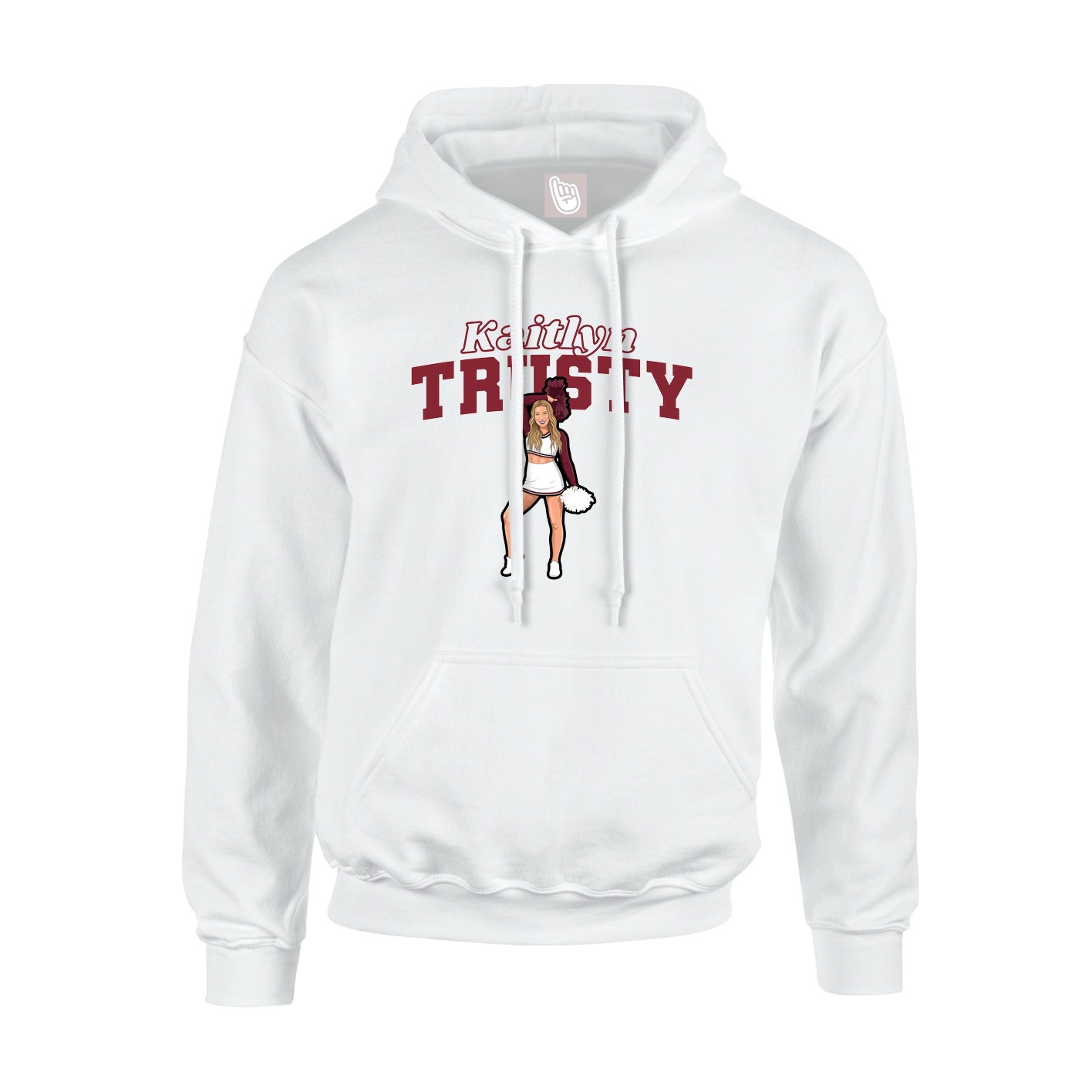 Hoodie — Name Arch in White
