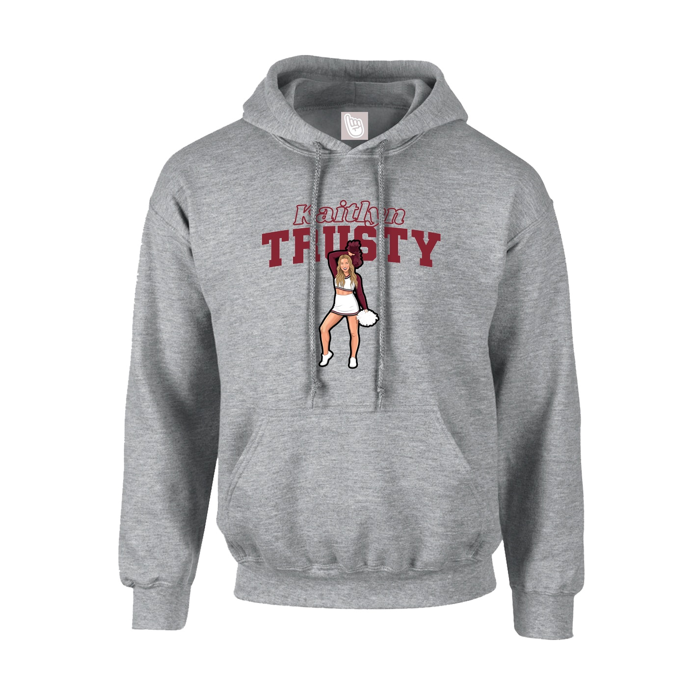 Youth Hoodie — Name Arch in Grey