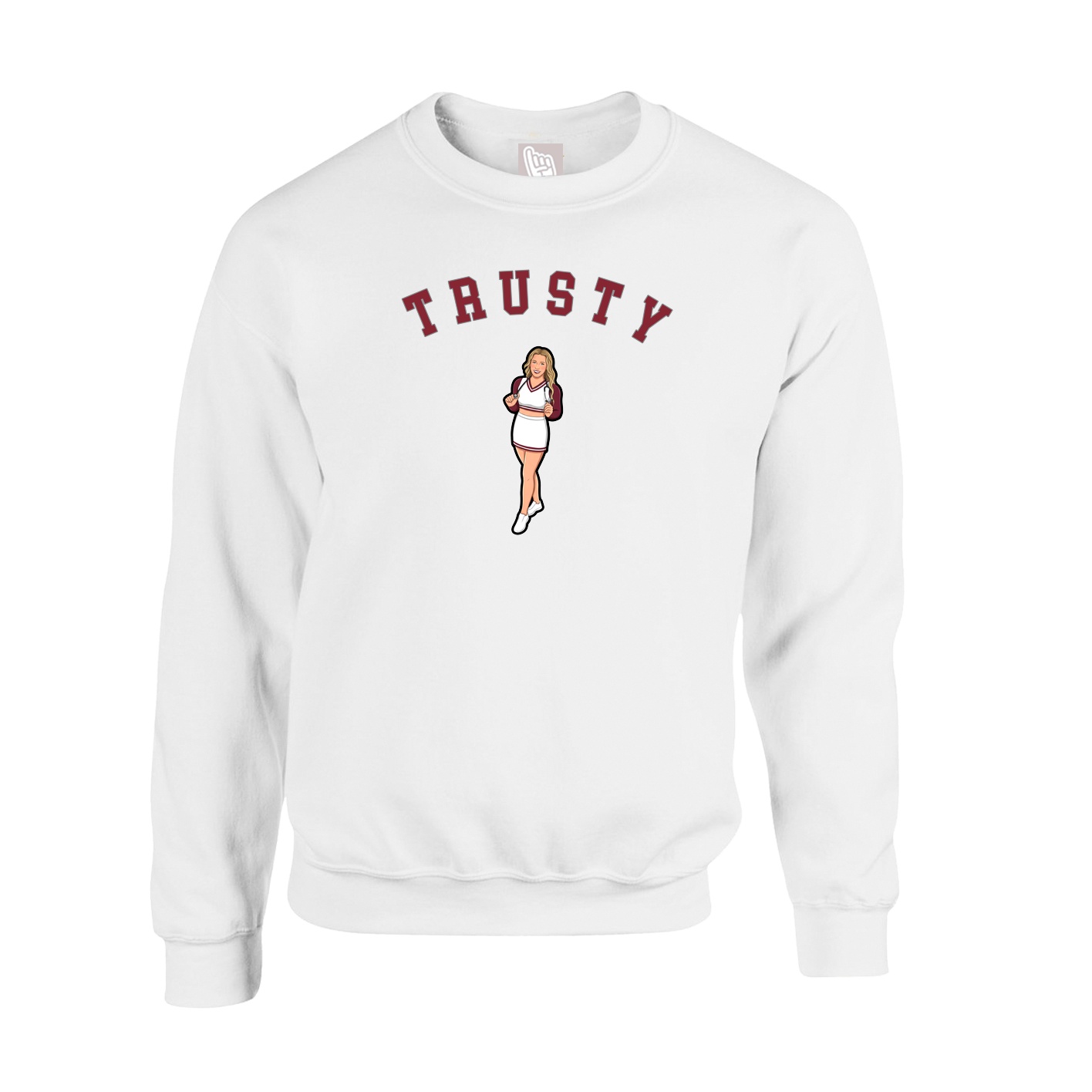 Fleece Crew — Shirsey Arch in White
