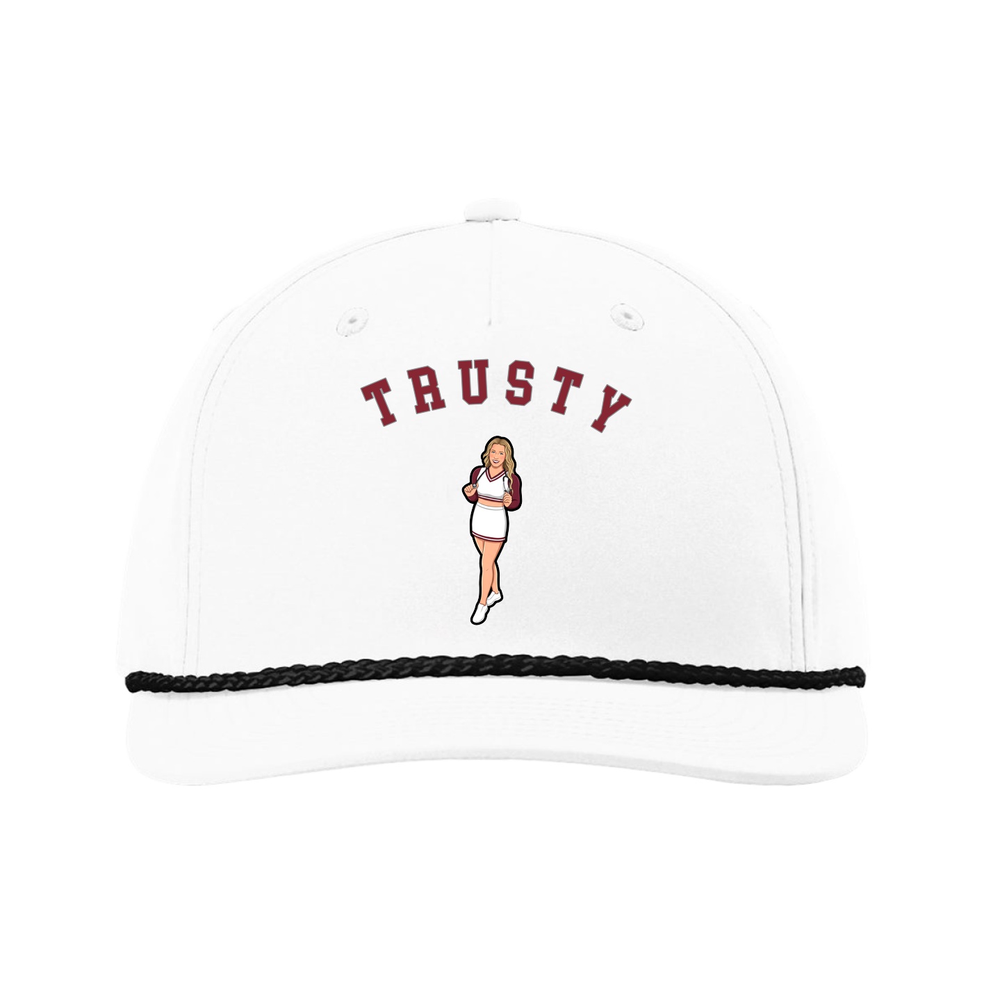 Five-Panel Classic Rope Cap — Shirsey Arch in White