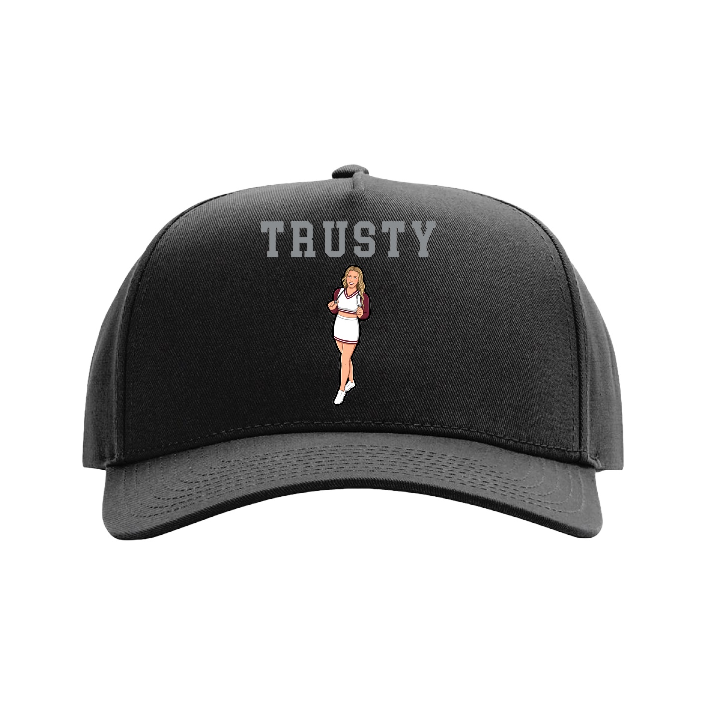 Full Fabric Five-Panel Champ Cap — Shirsey in Black